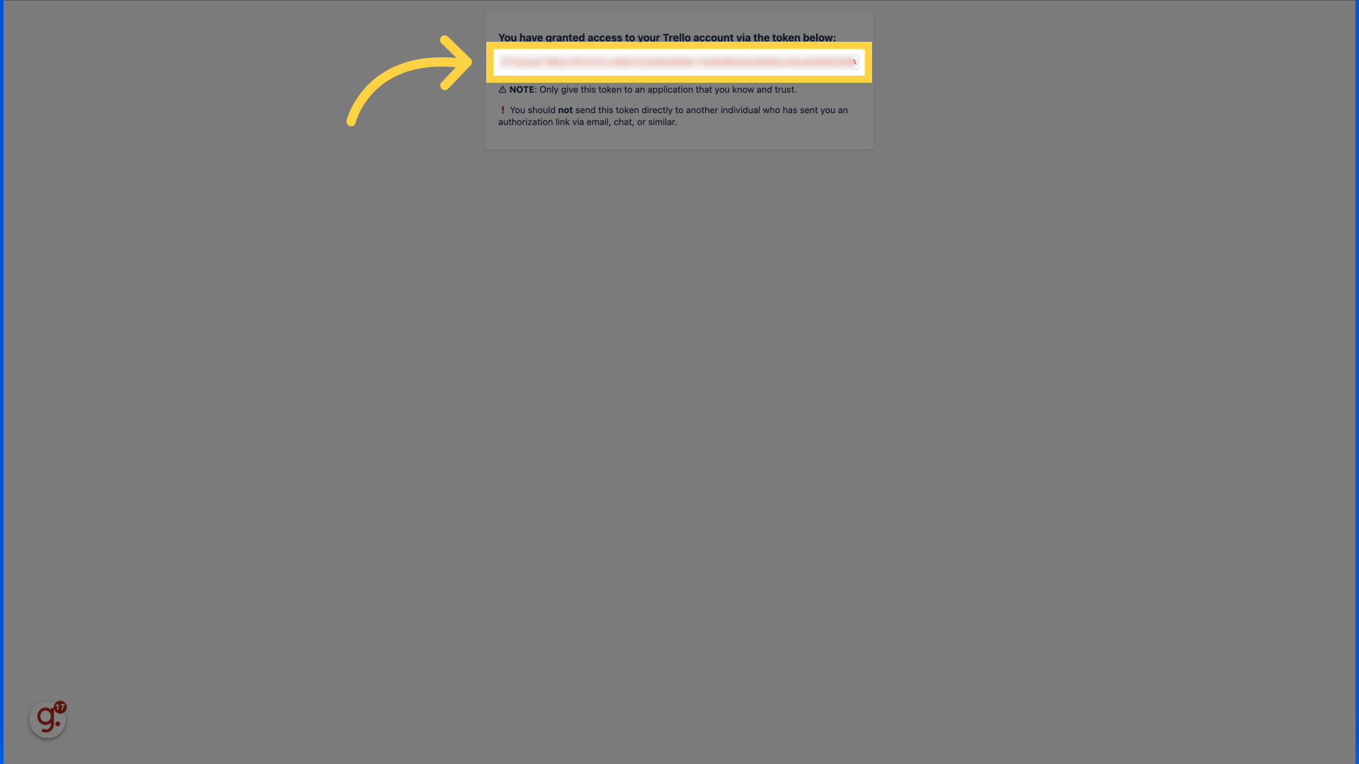 Select and copy token