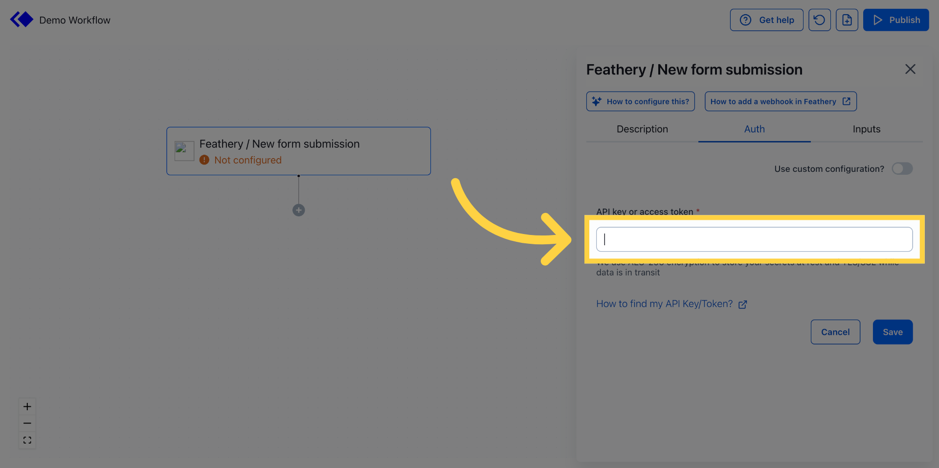 Select API Key Option