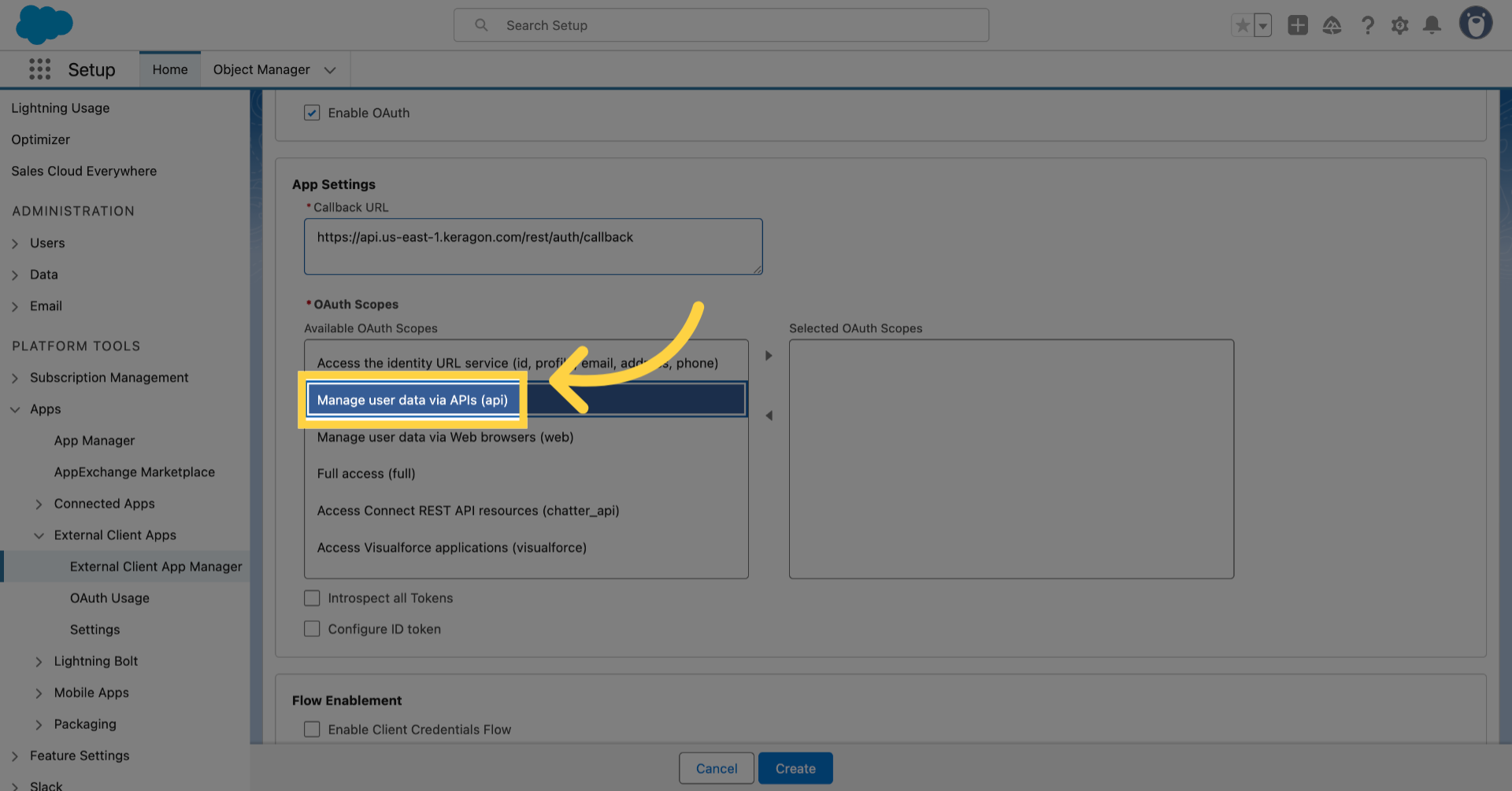 Move the necessary OAuth Scopes