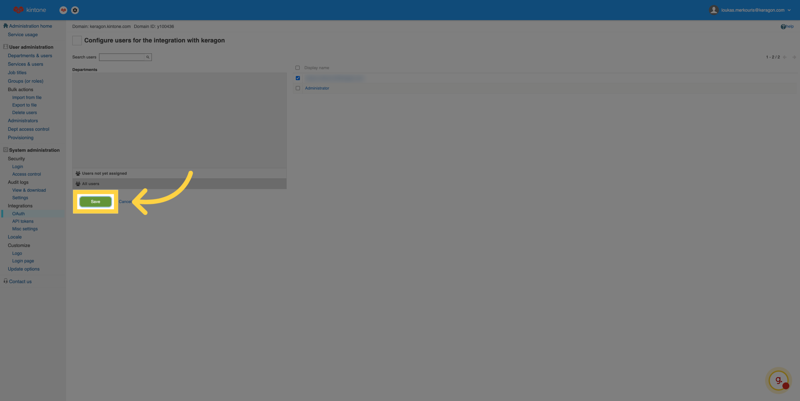 Save User Configuration