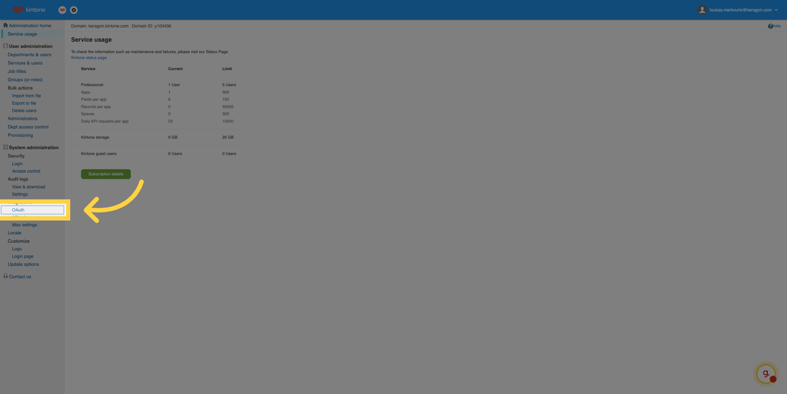 Open OAuth Settings