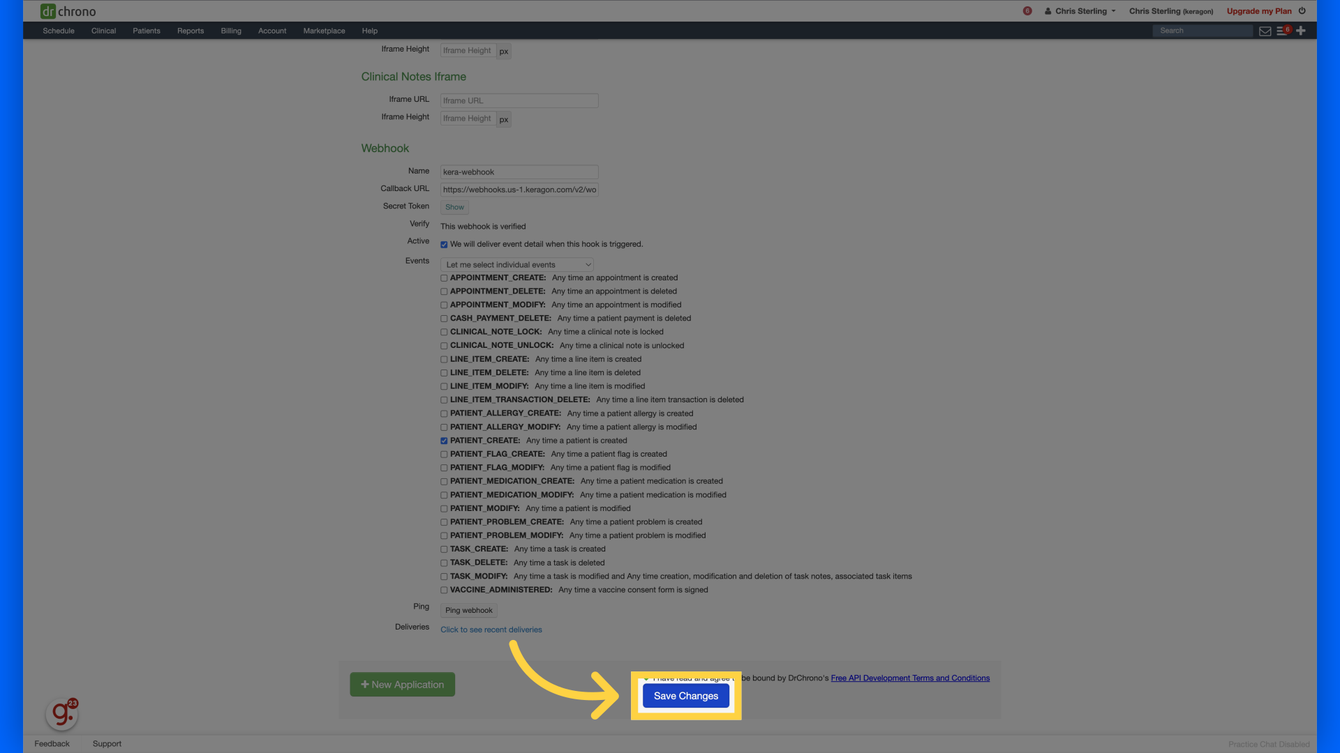 Click 'Save Changes'