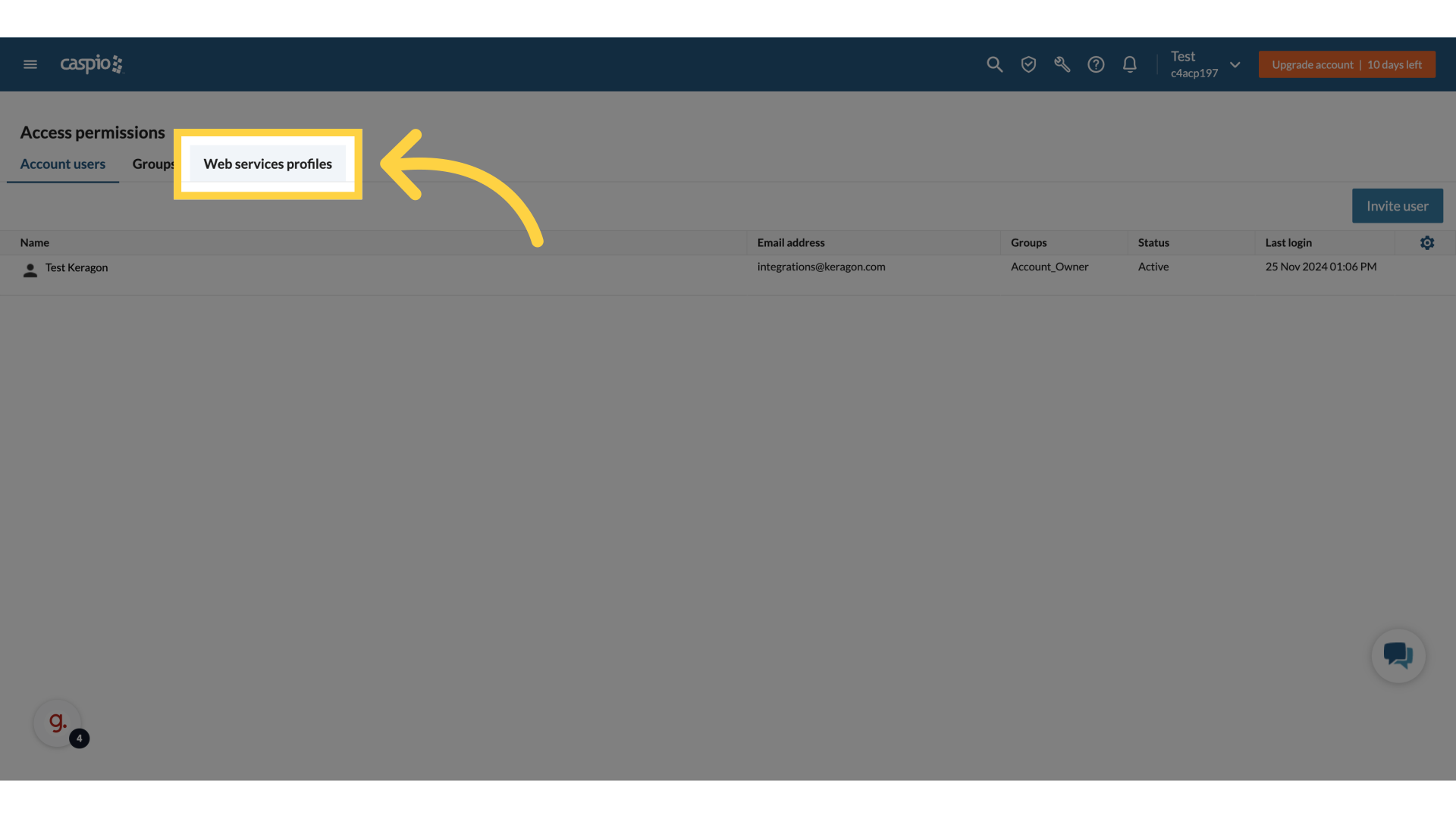 Click 'Web services profiles'