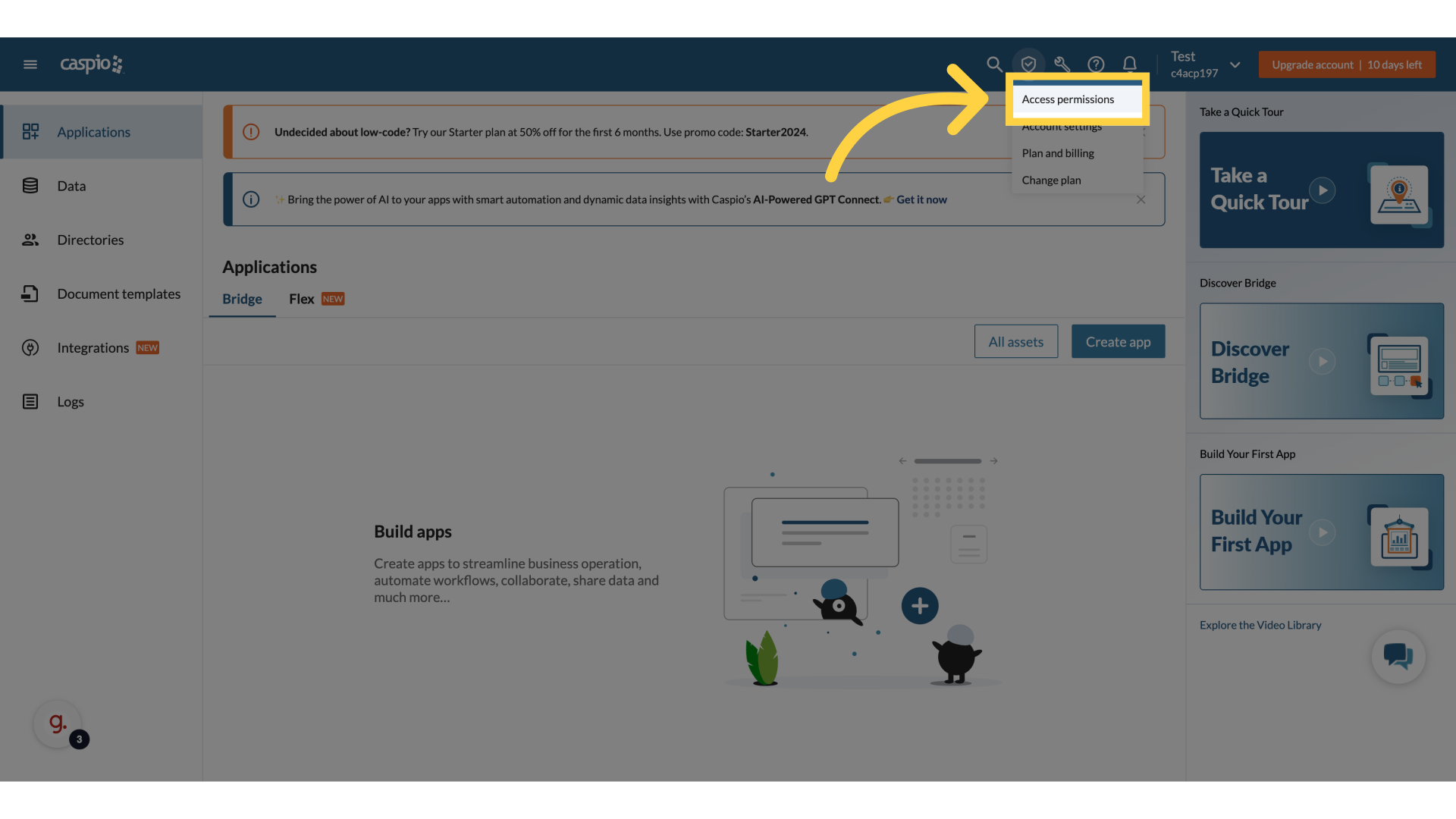 Click 'Access permissions'