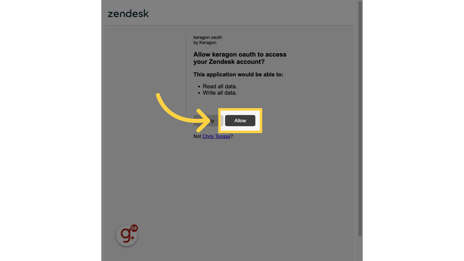 Click 'Allow'