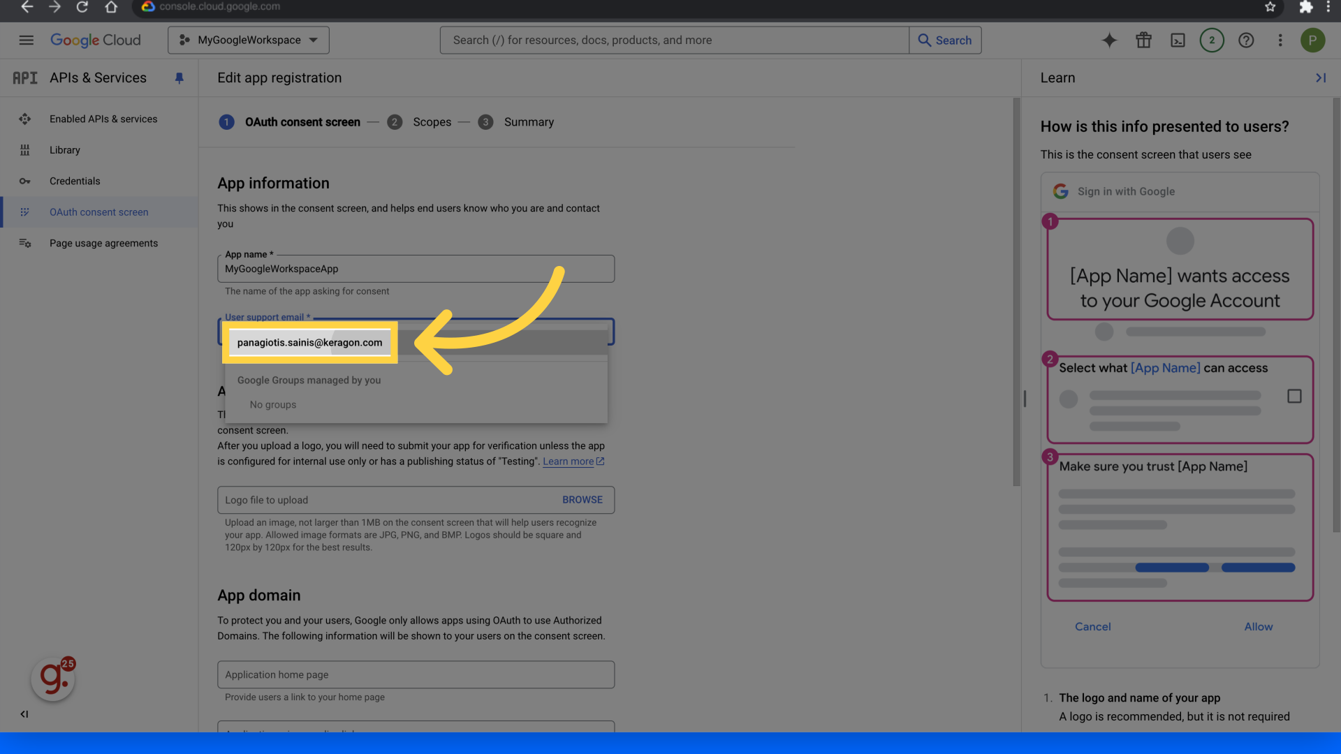 Click the desired support email