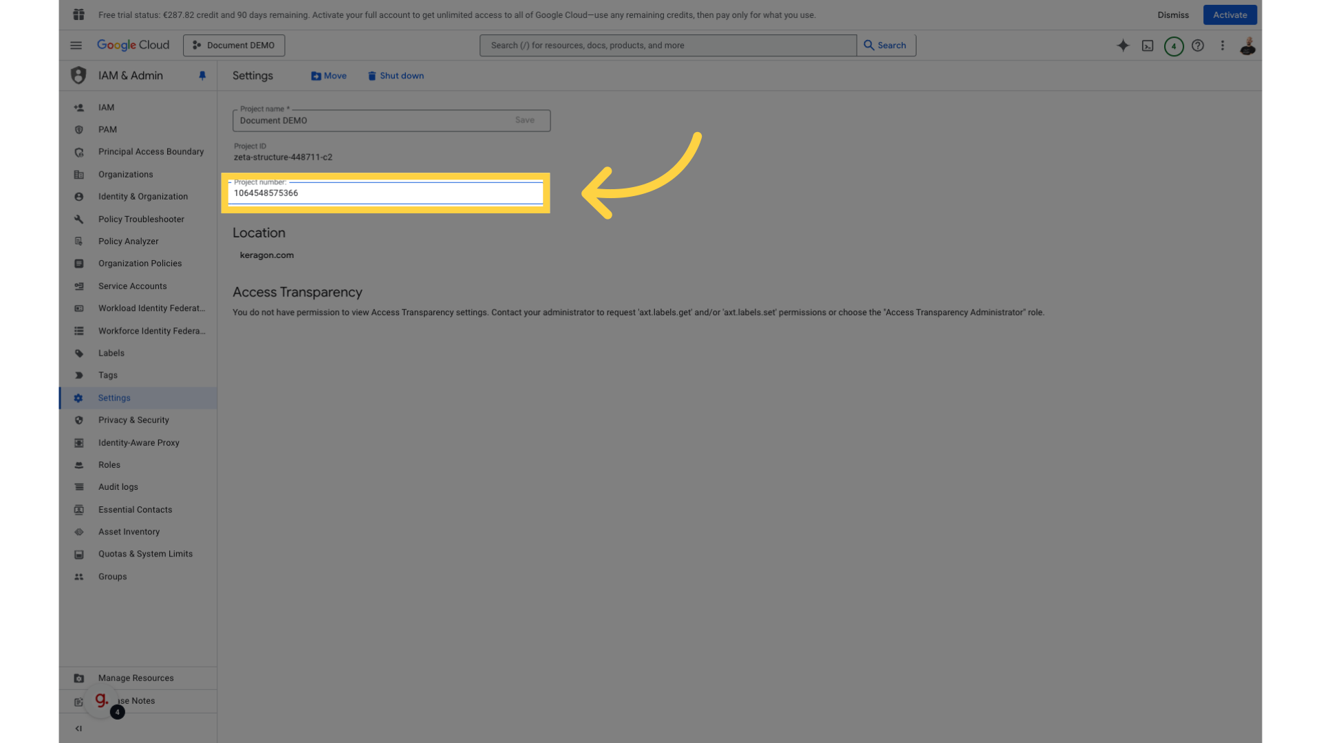 Copy your project ID