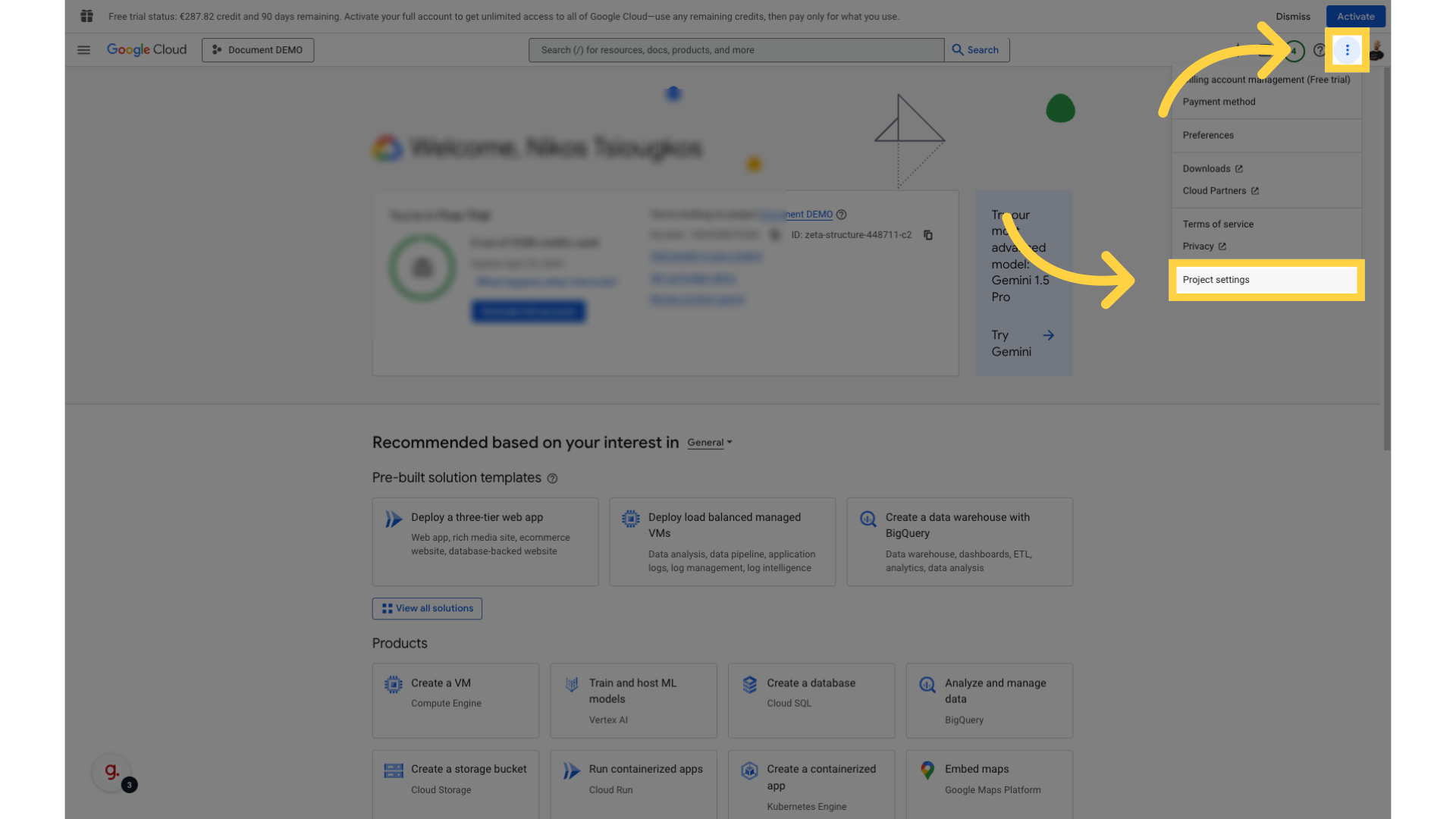 Open 'Project settings'