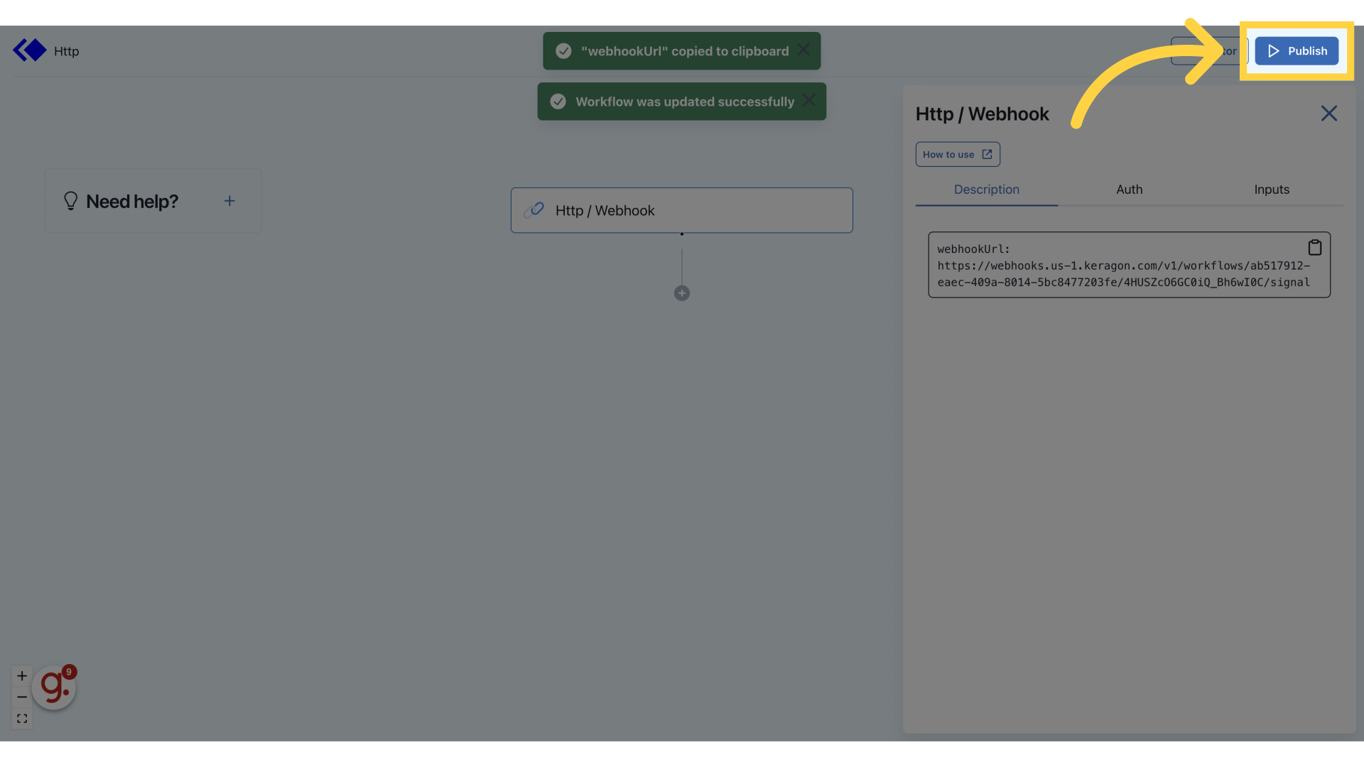 Click 'Publish'