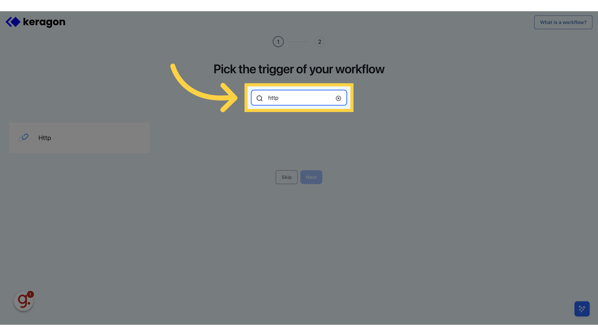 Click 'Search' and fill in 'http'