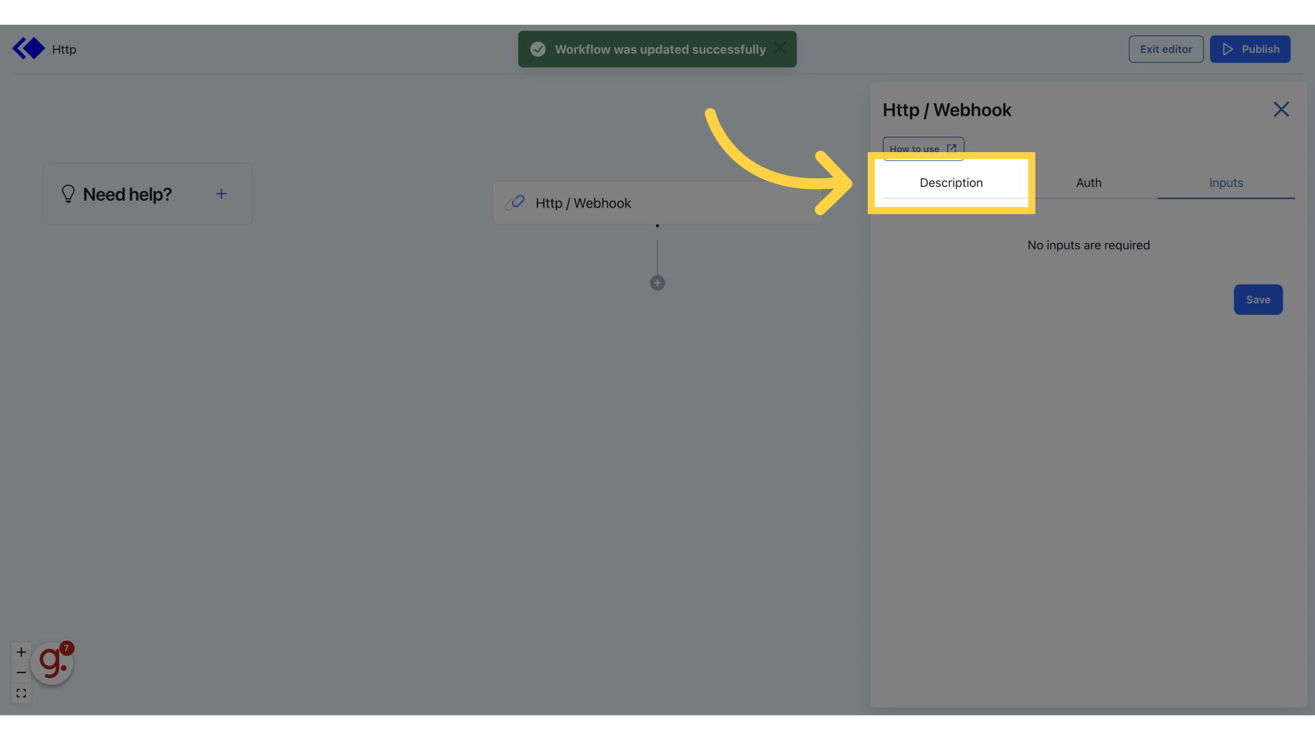 Click 'Description'