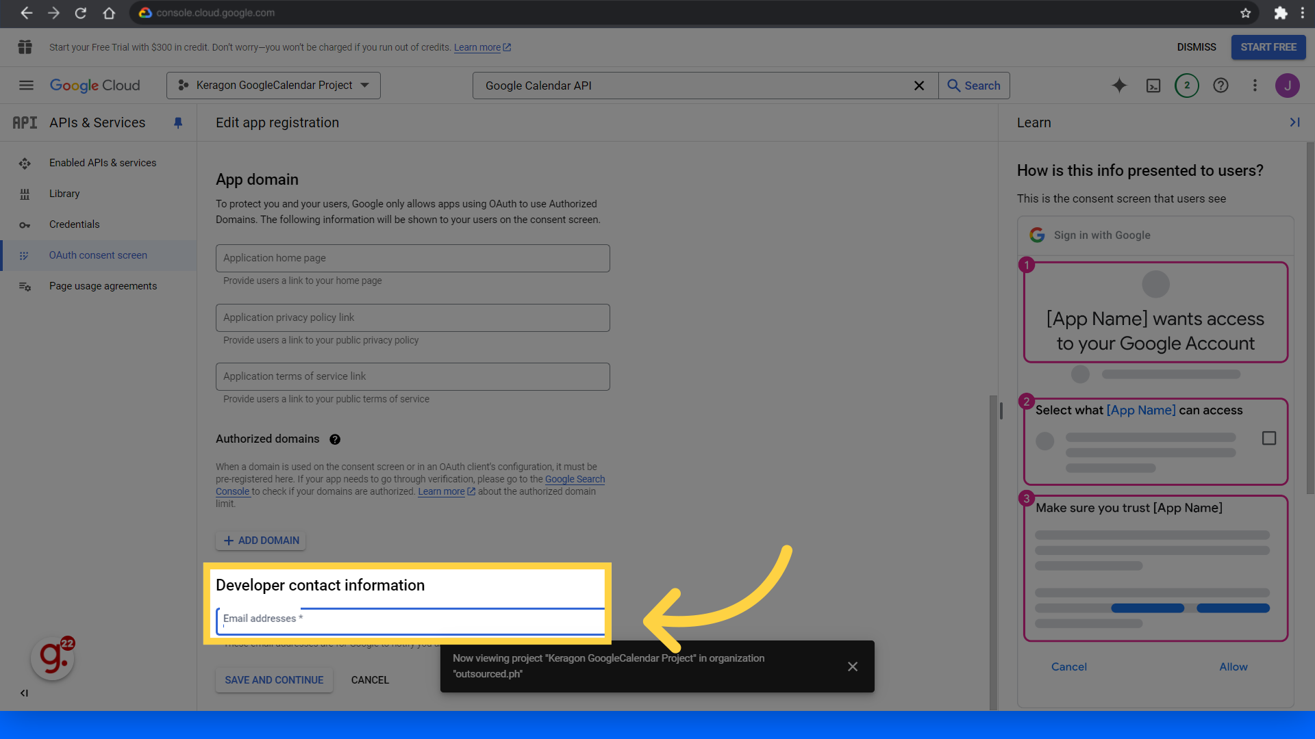 Add an email address