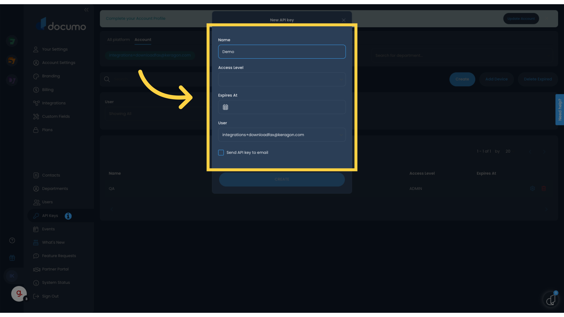 Set 'Acess Level' to 'Admin'