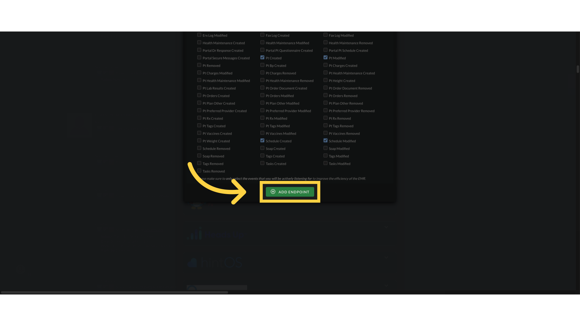 Click 'Add Endpoint'