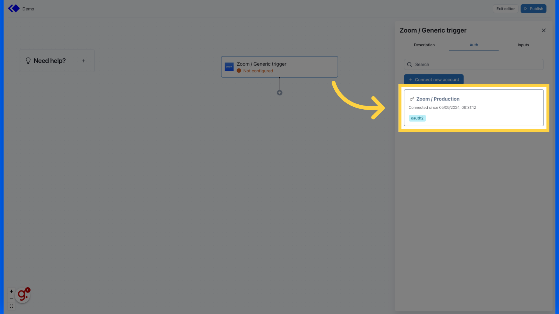 Select your authentication