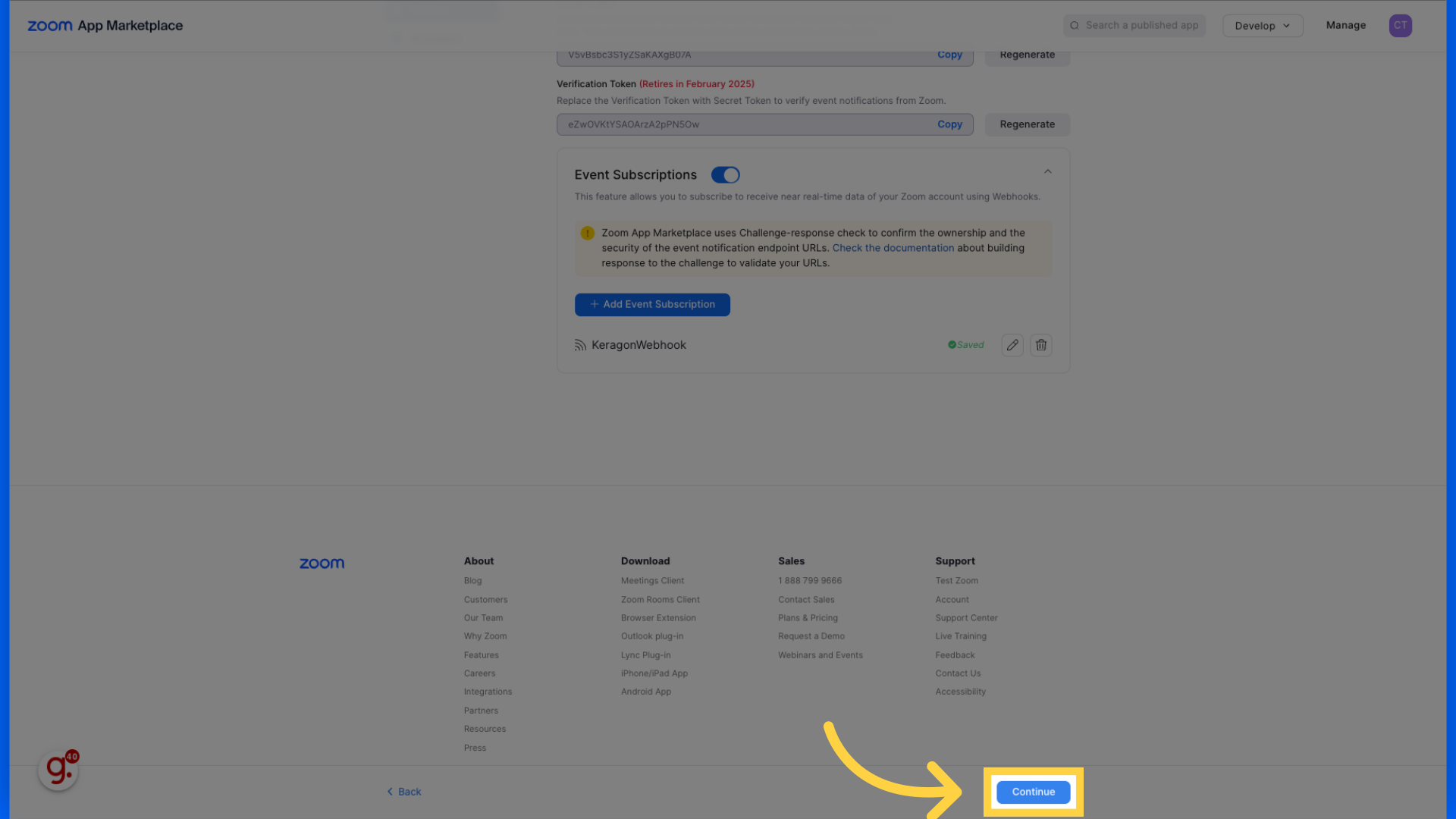 Click 'Continue'