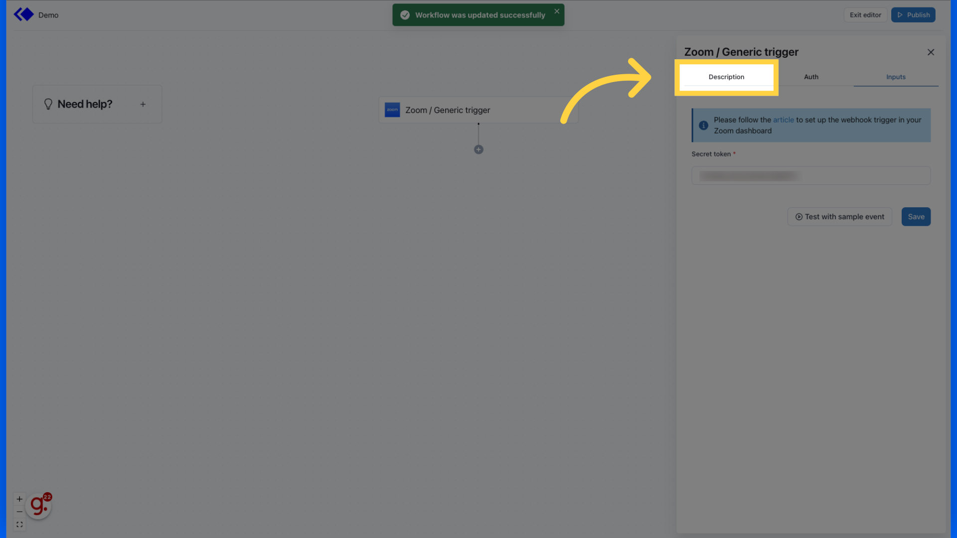 Click 'Description'