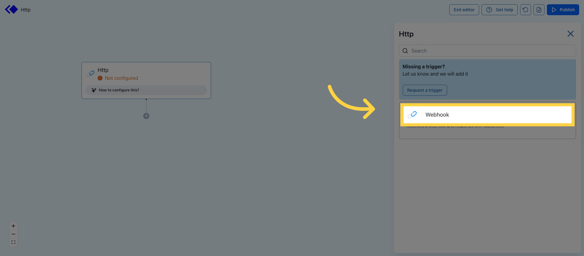 Choose Webhook Action