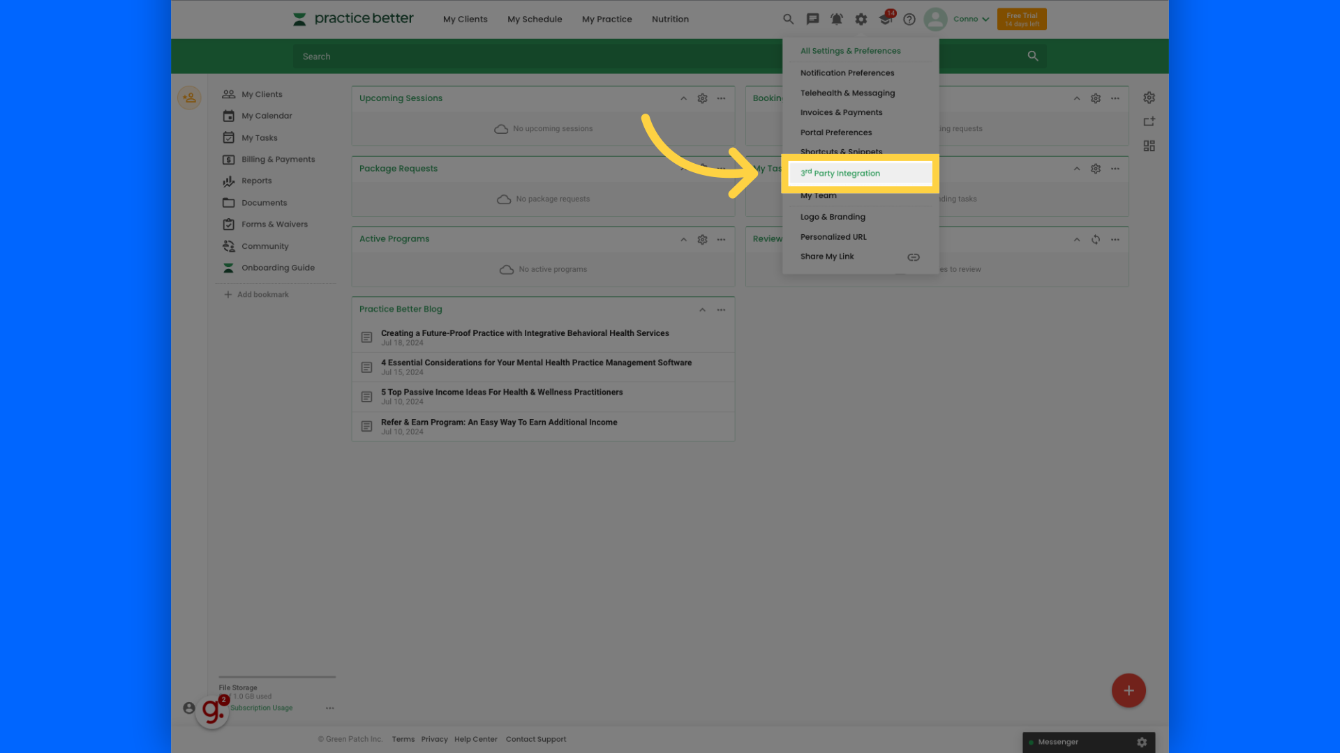 Select '3rd Party Integration'