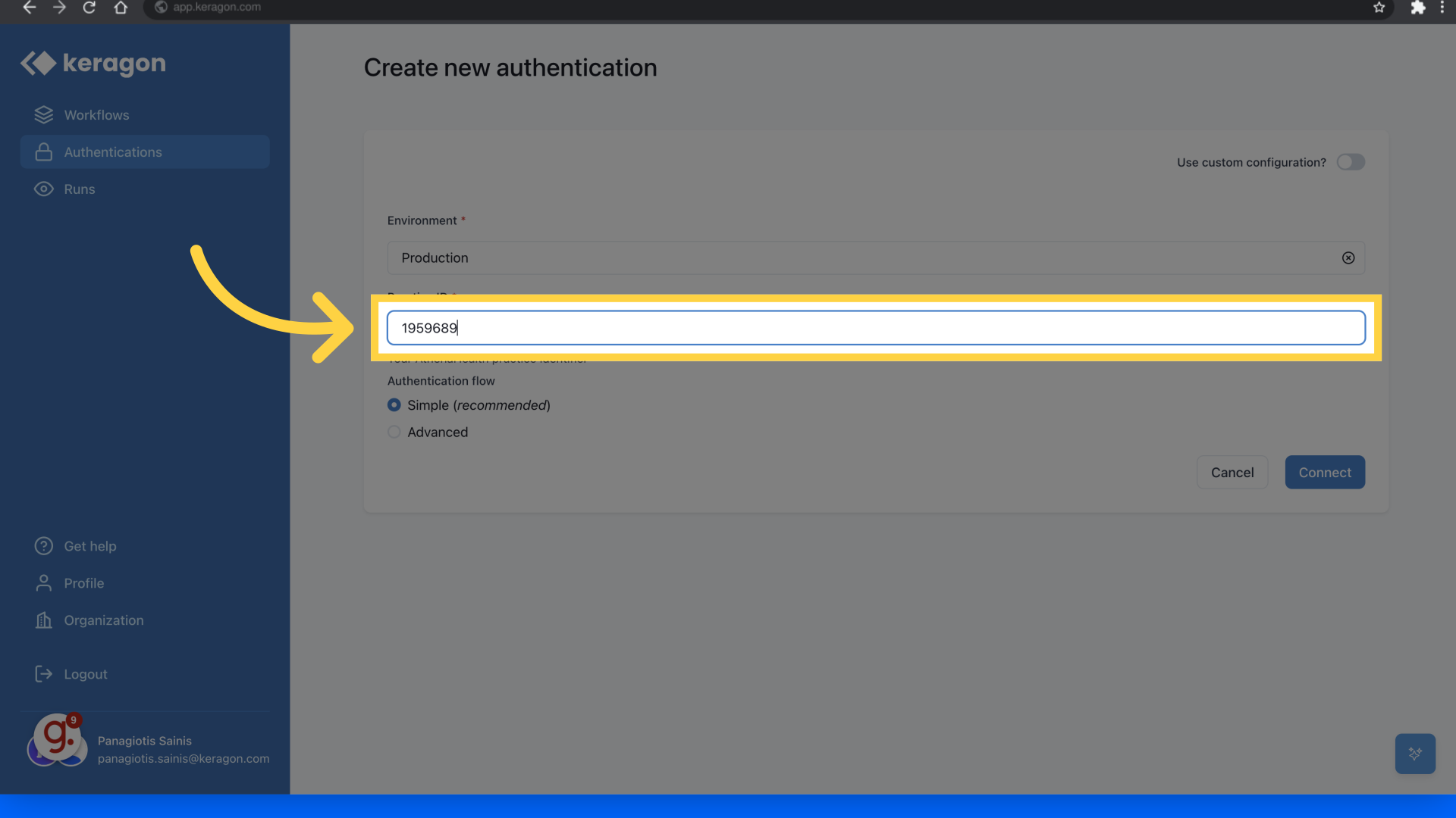 Paste your practice ID