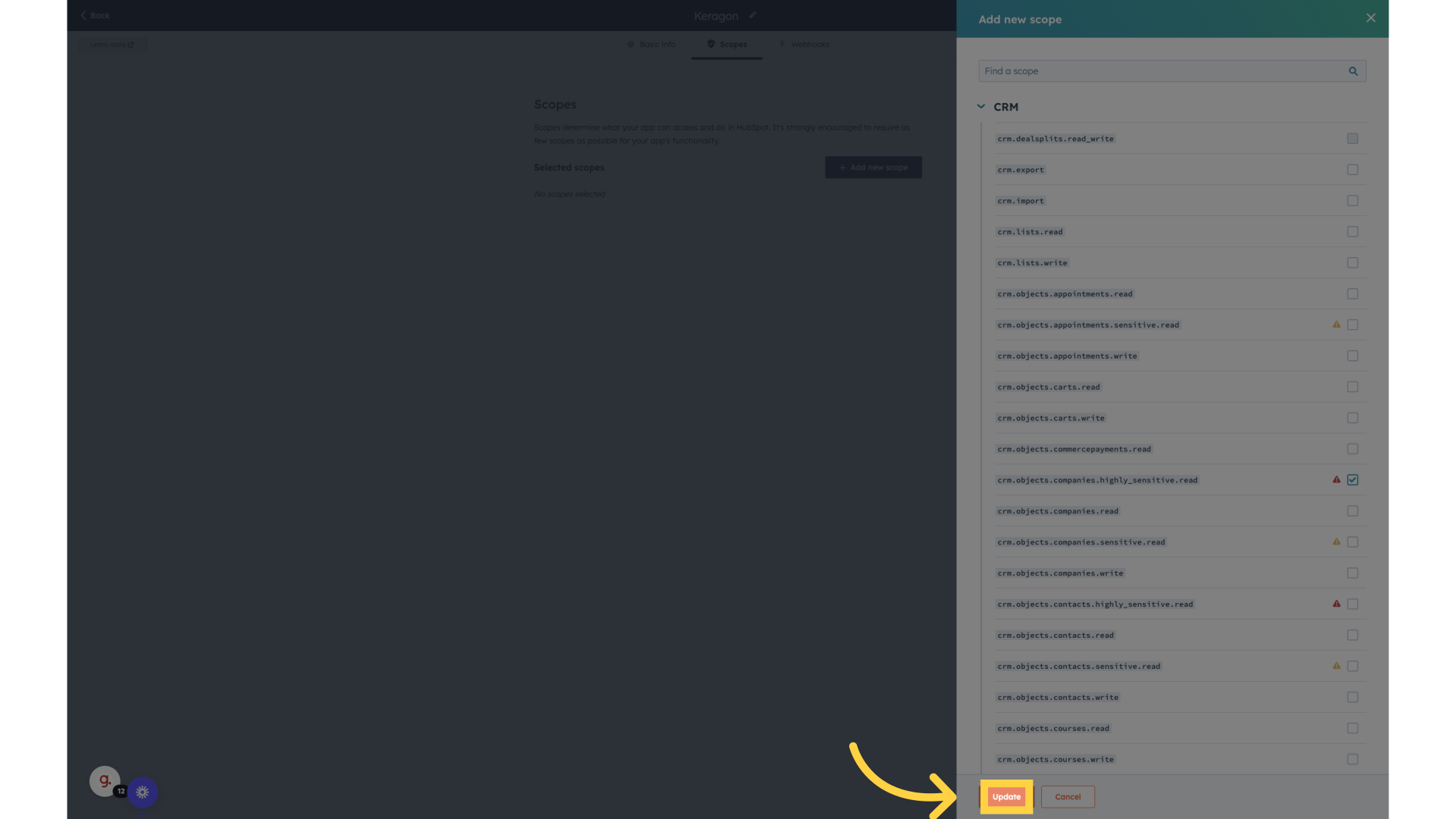 Click 'Update'
