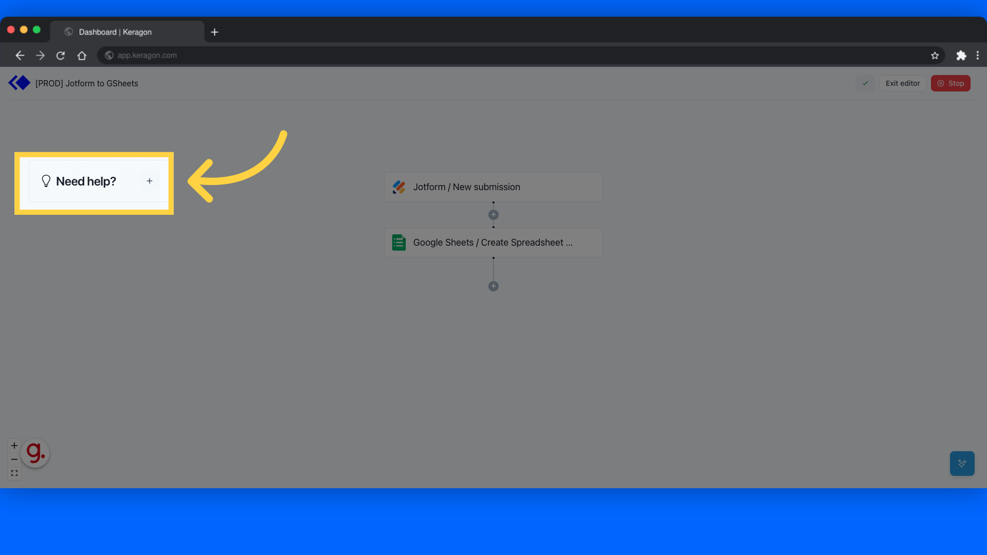 Click on the 'Need help' banner