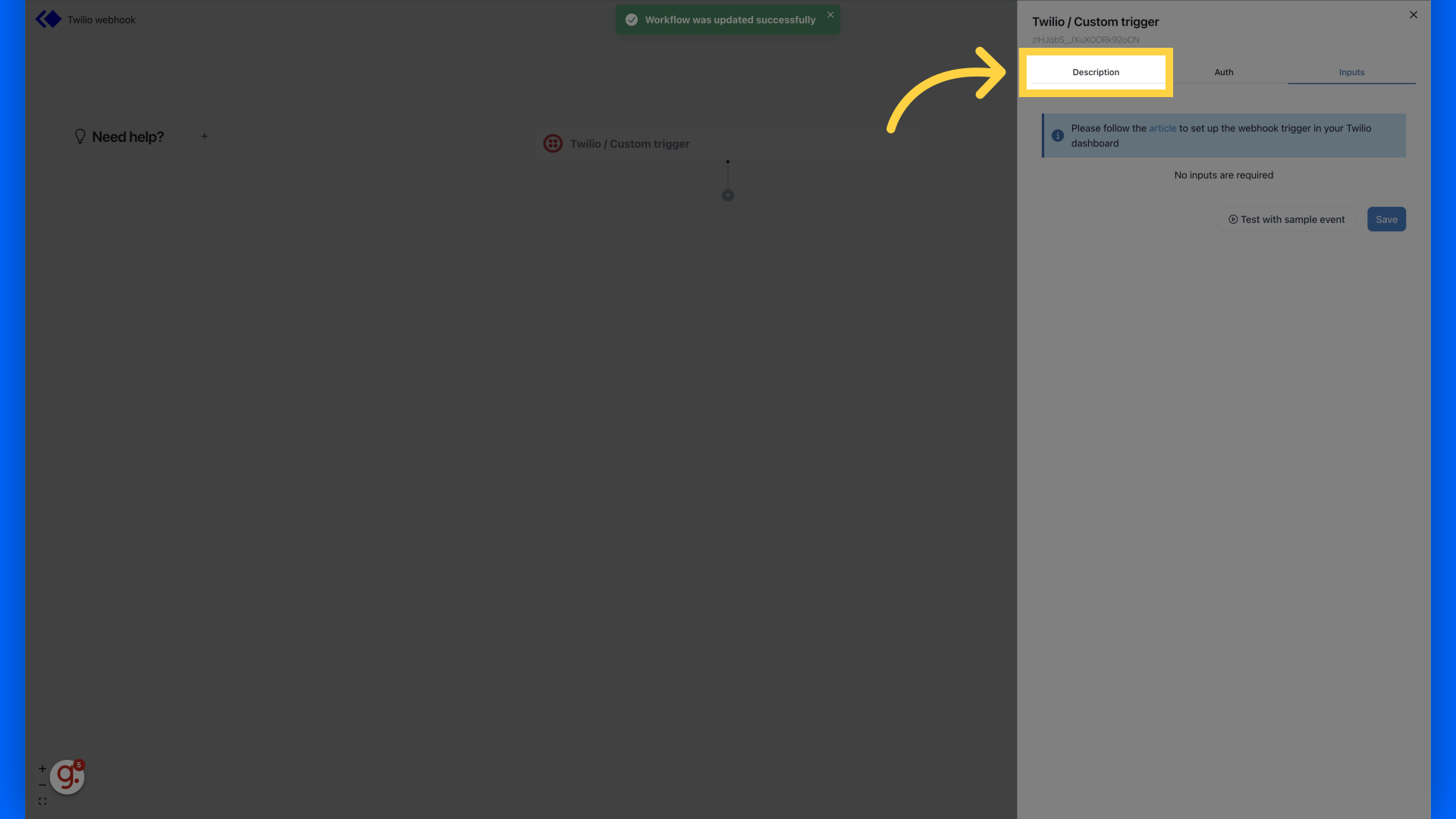 Click 'Description'