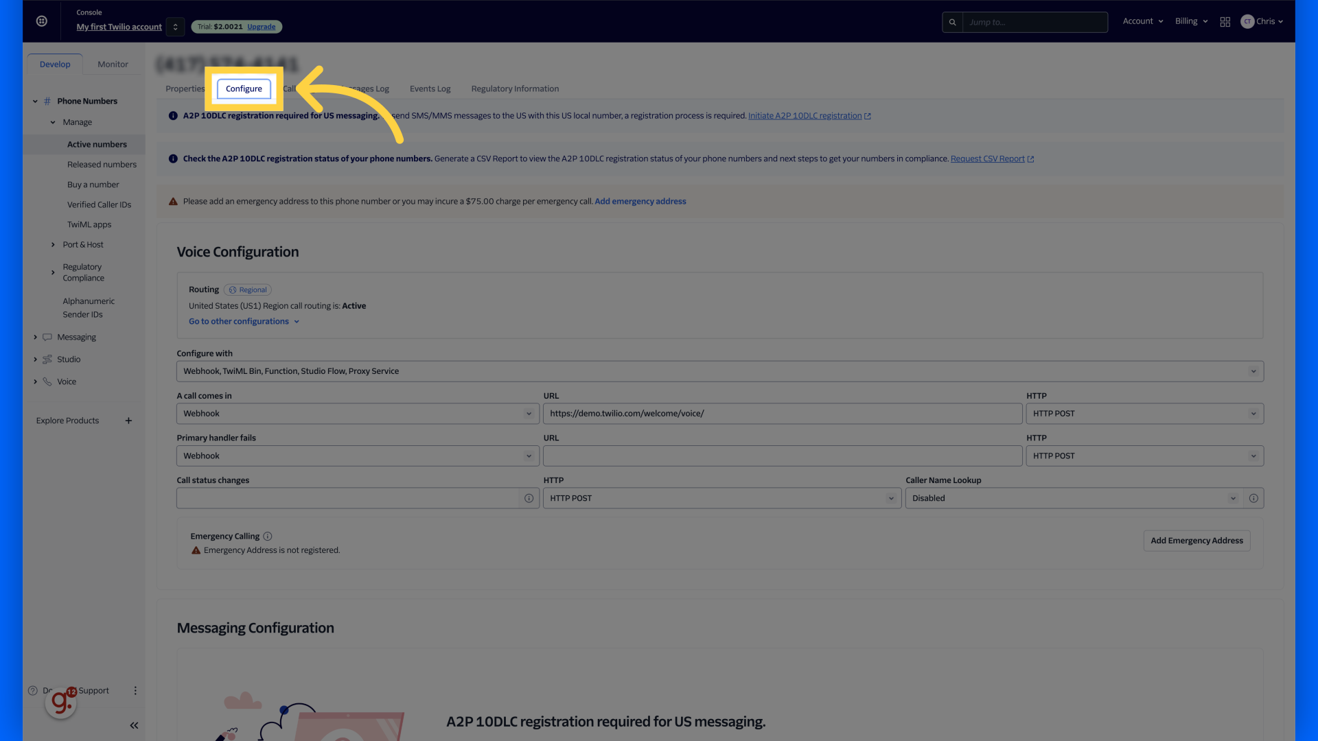 Click 'Configure'
