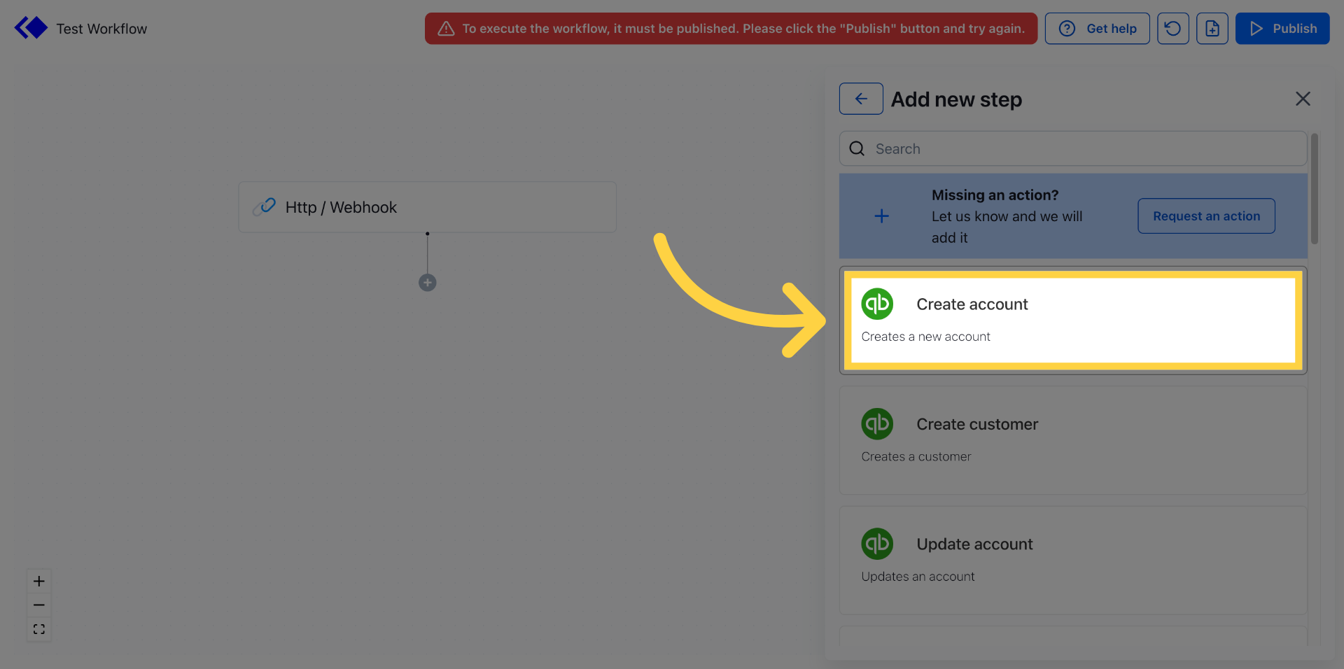 Initiate Account Creation