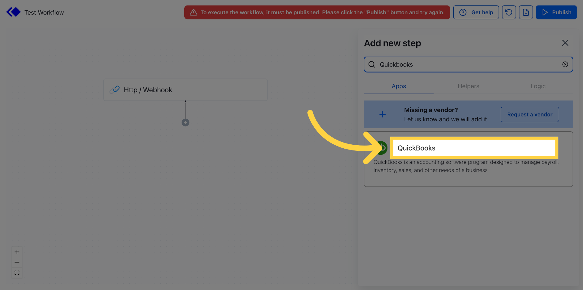 Select QuickBooks Integration
