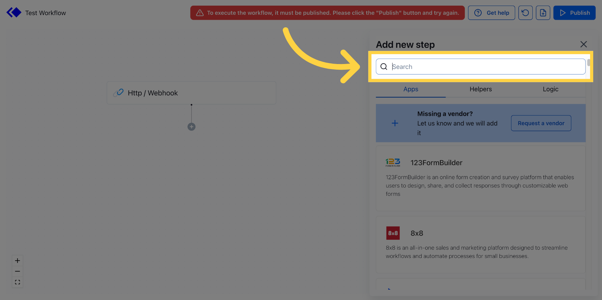 Open Search Function