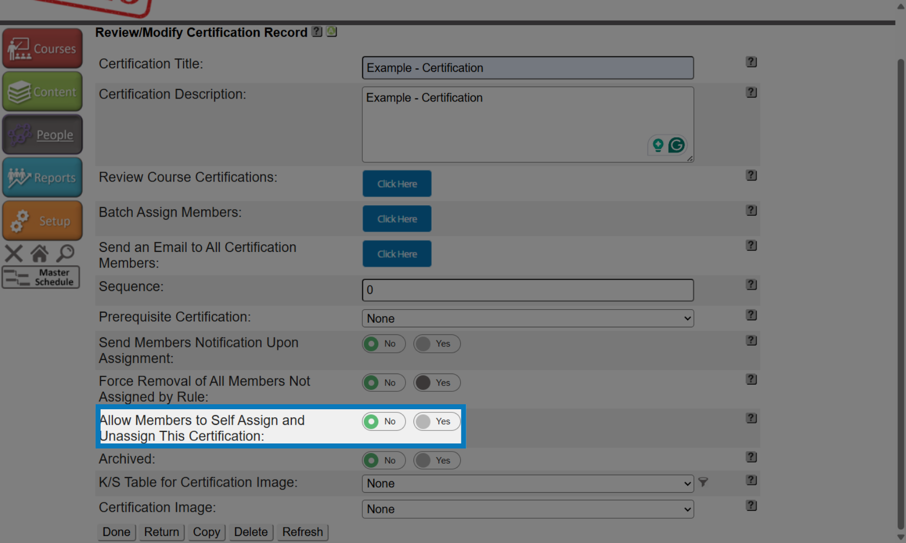 Allow Members to Self Assign