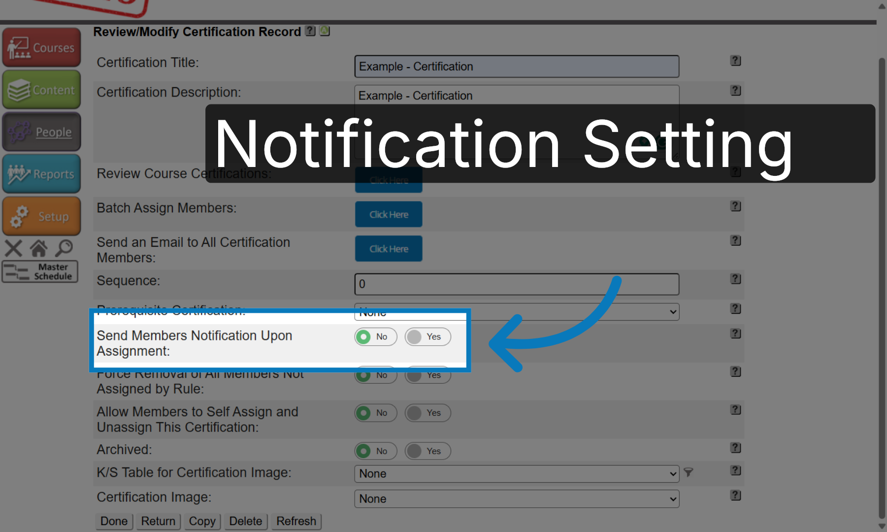 Toggle Member Notification