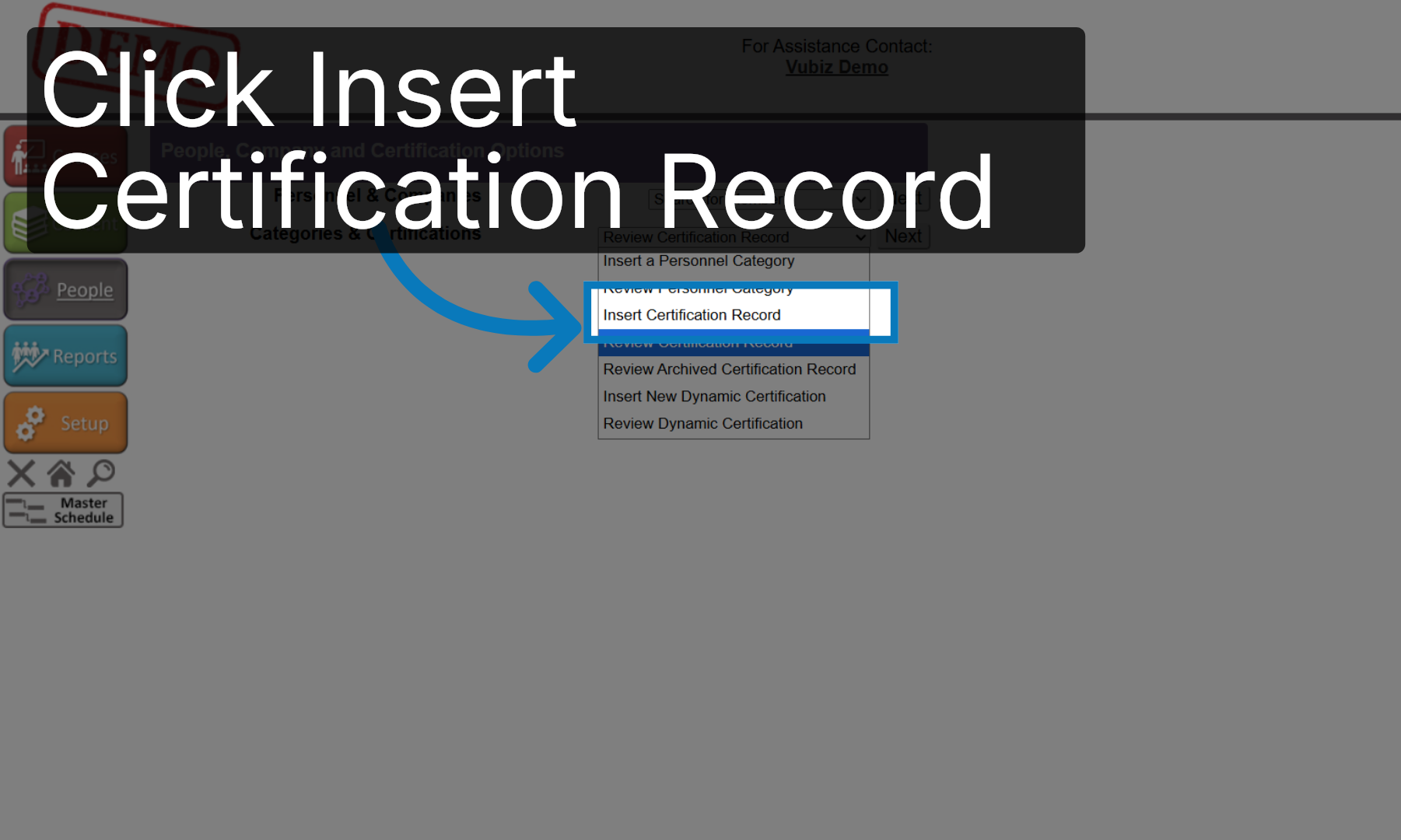 Insert New Certification Record