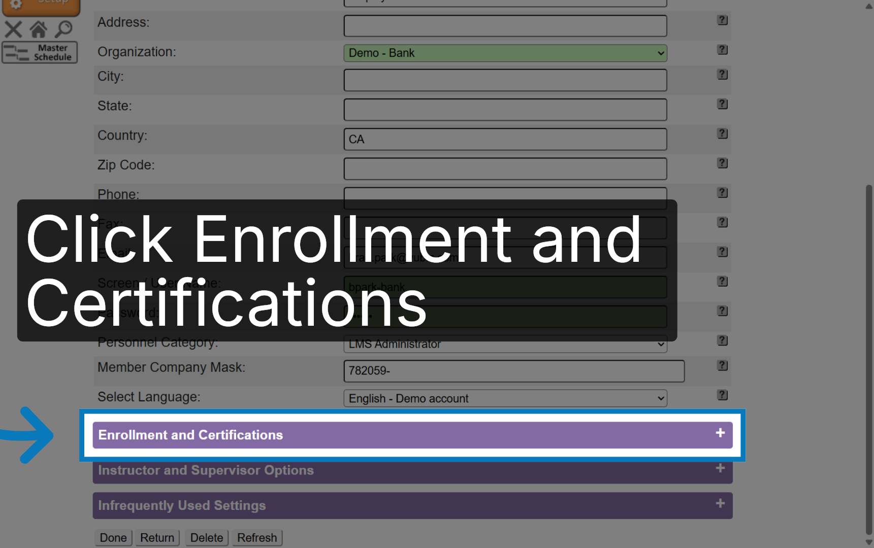 Access Enrollment Section