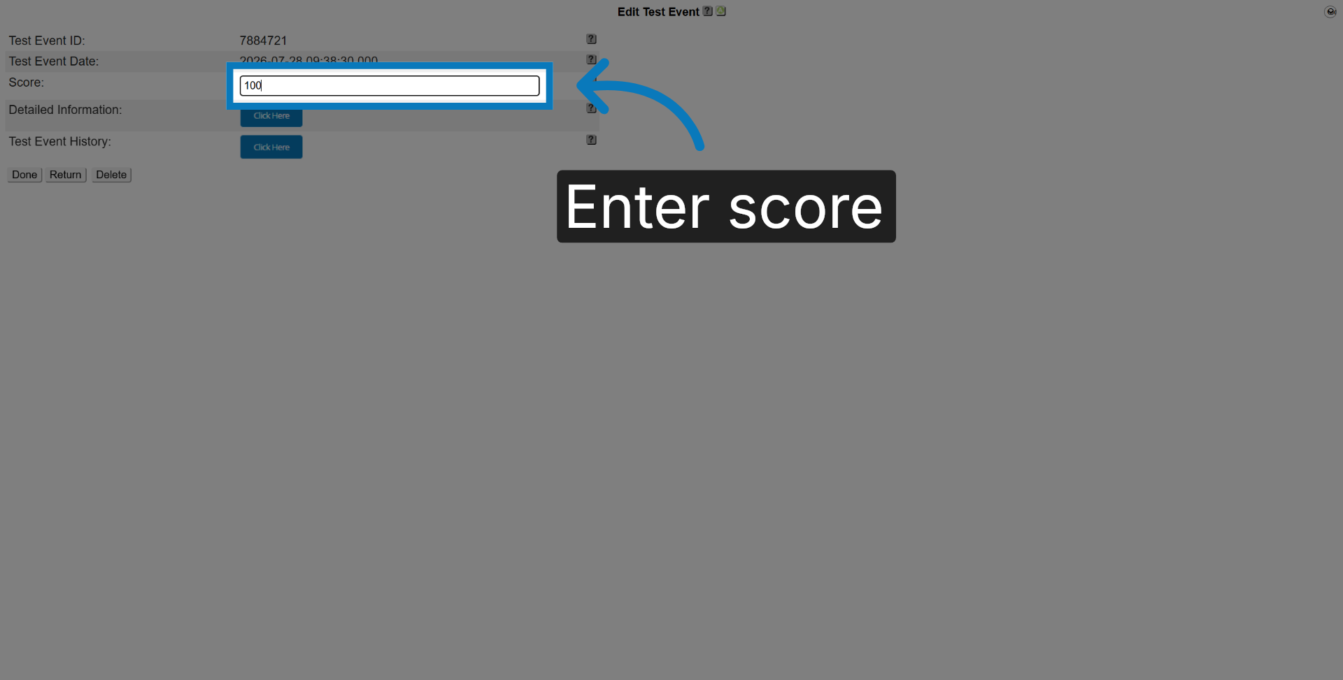 Enter Score Value