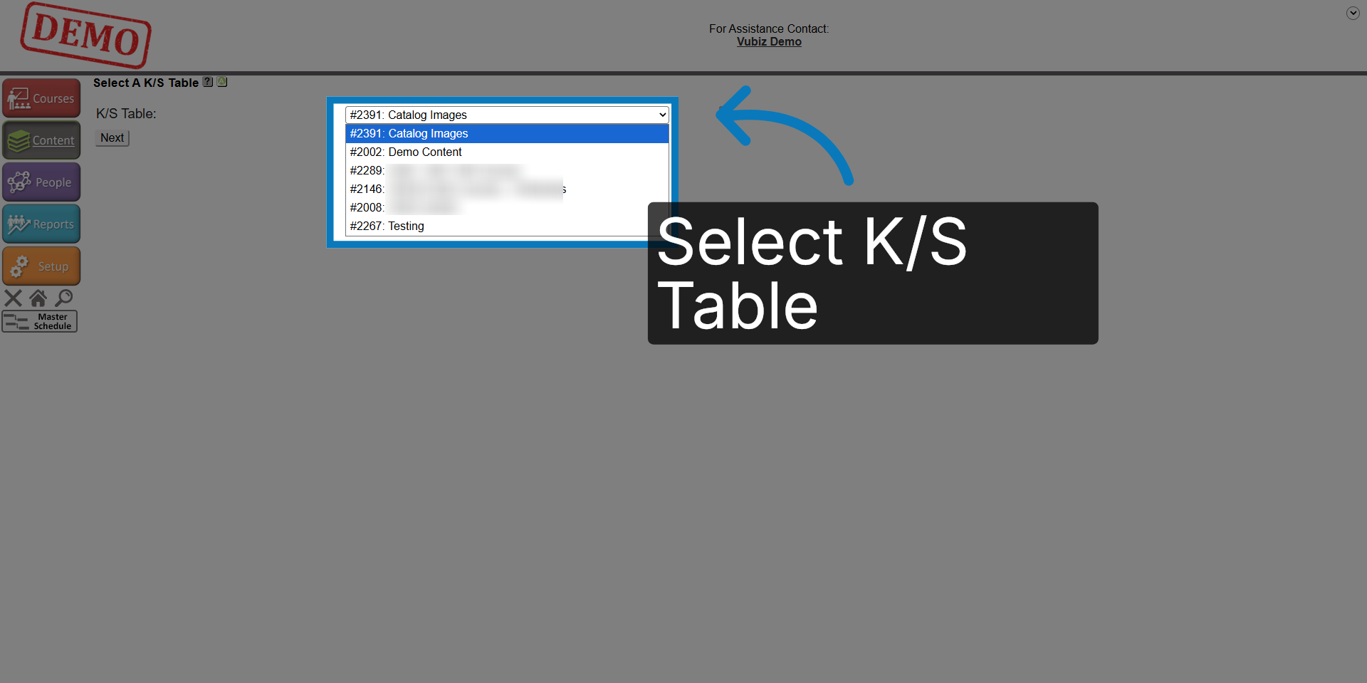 Select K/S table