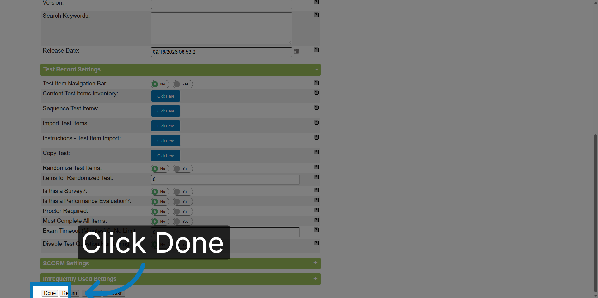 Complete Test Creation