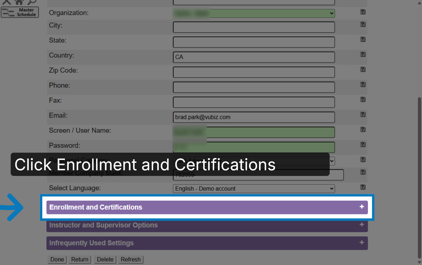Open Enrollment Section