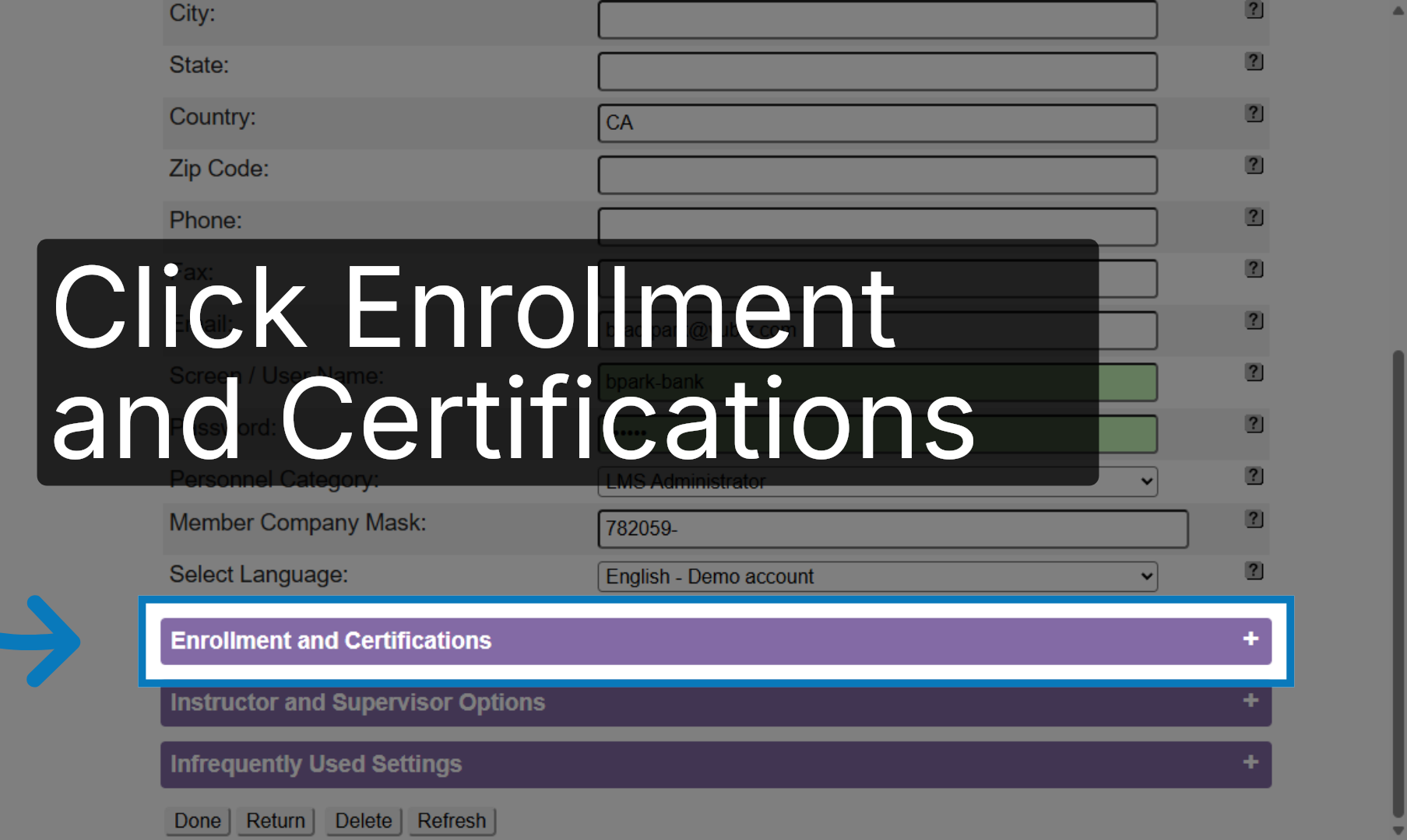 Access Enrollment Section