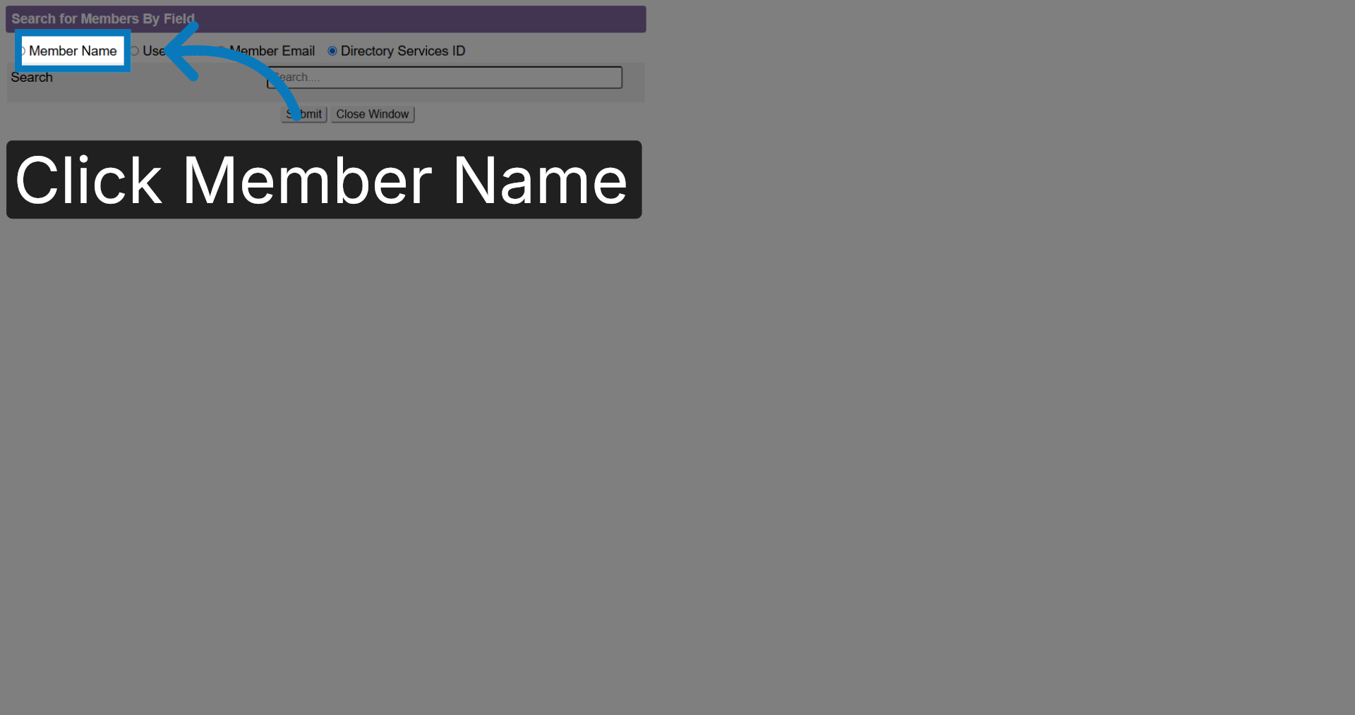 Select Member Name Field