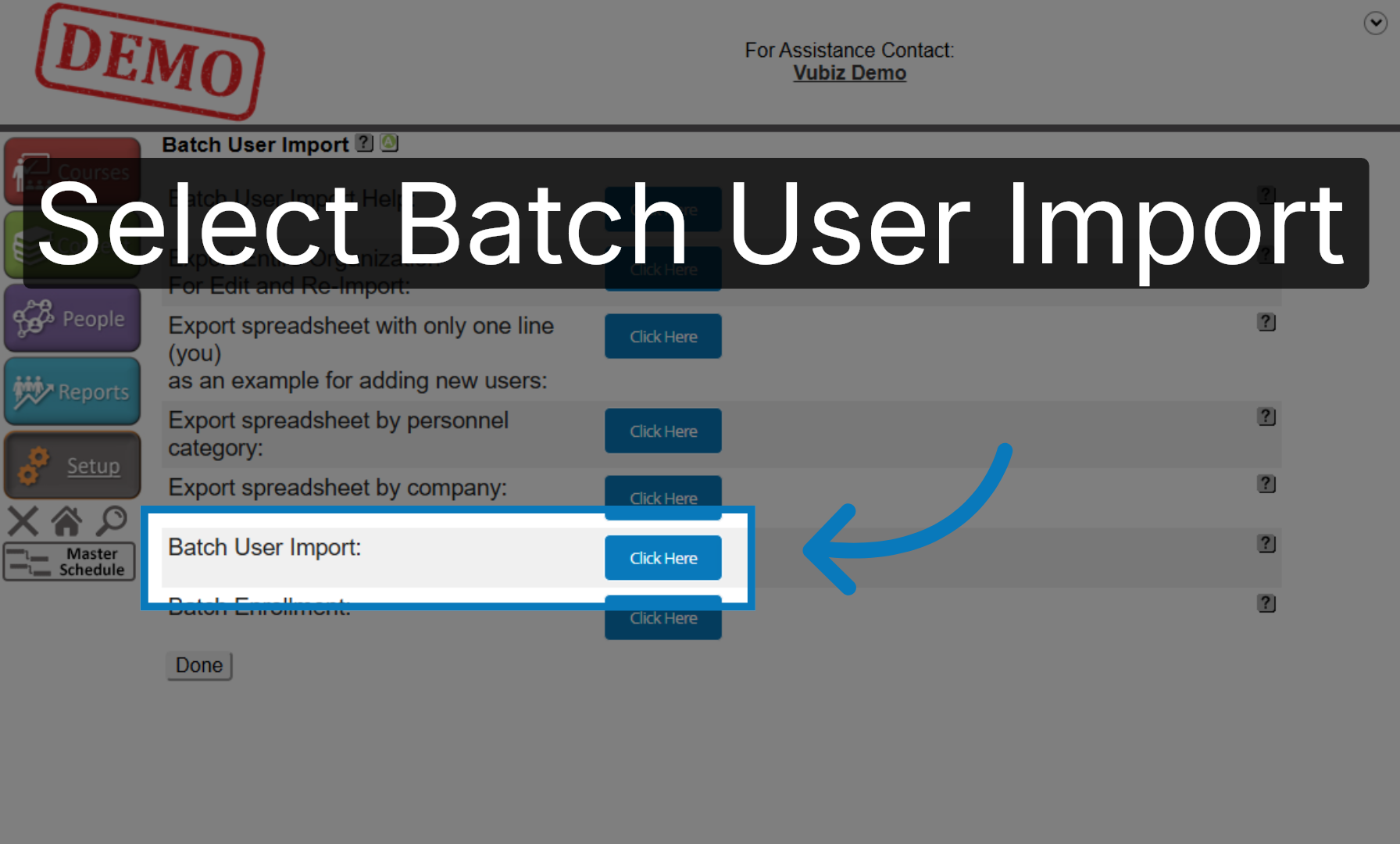 Select Batch User Import