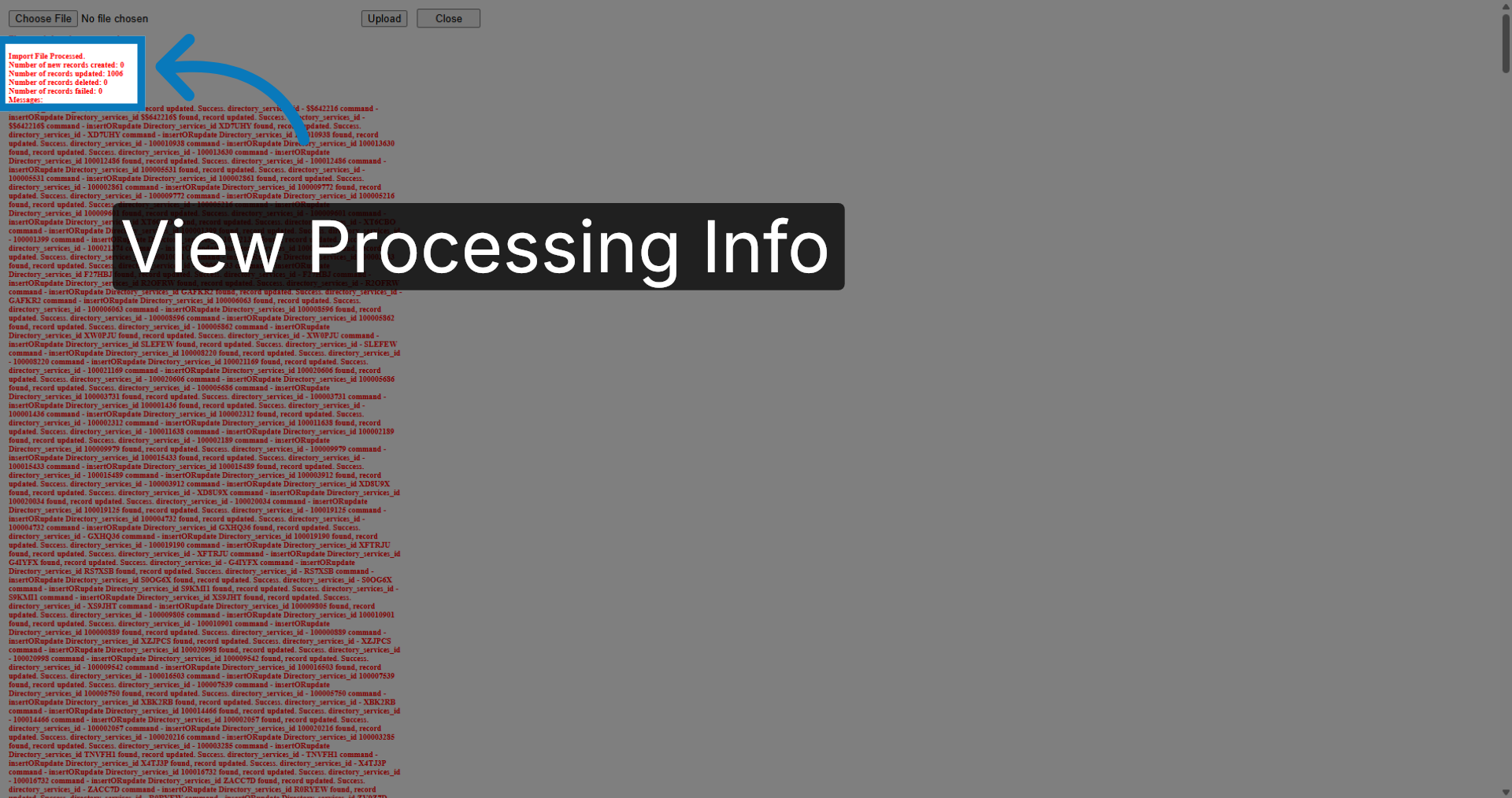 View Processing Results