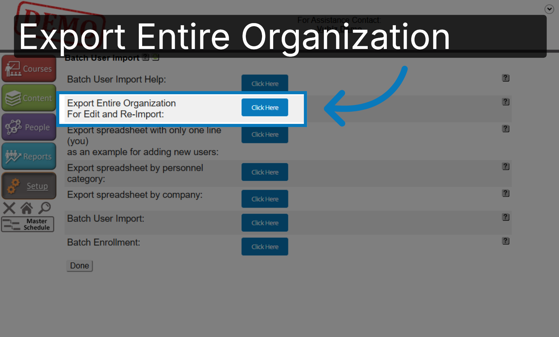 Export Entire Organization Again