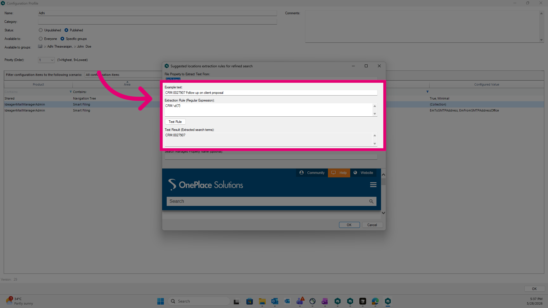 Add Regex Extraction rule