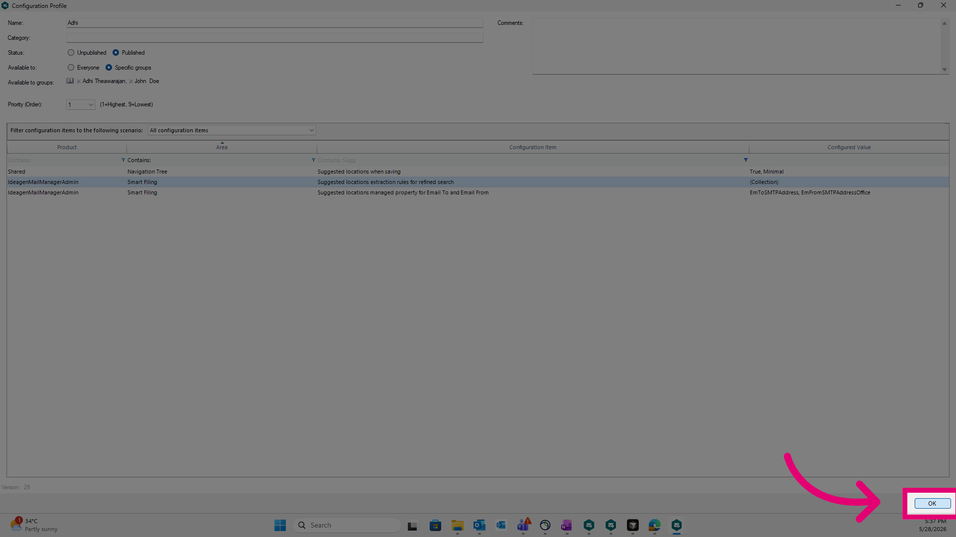Finalize Configuration