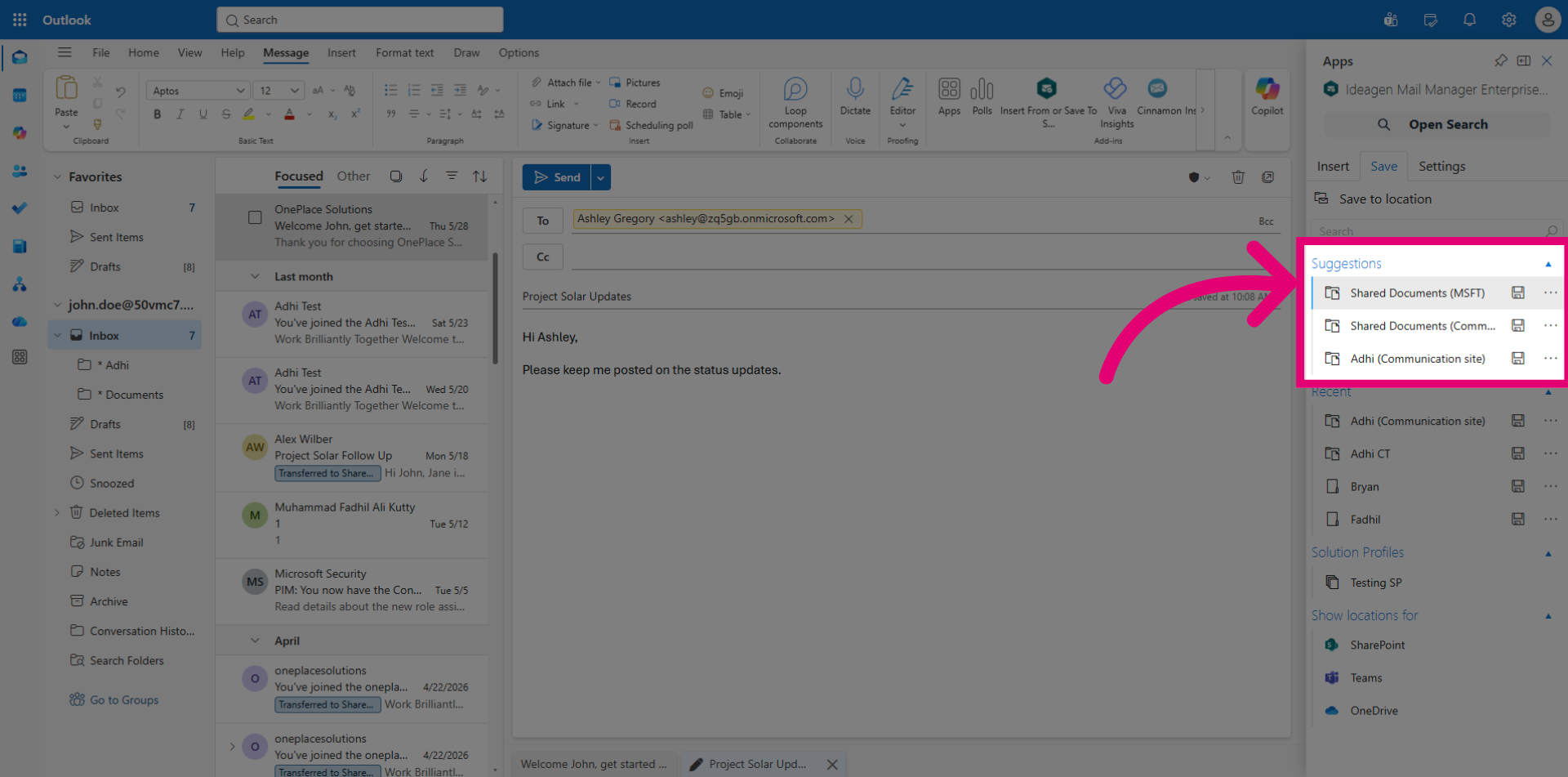 Selecting a Location from Suggestions