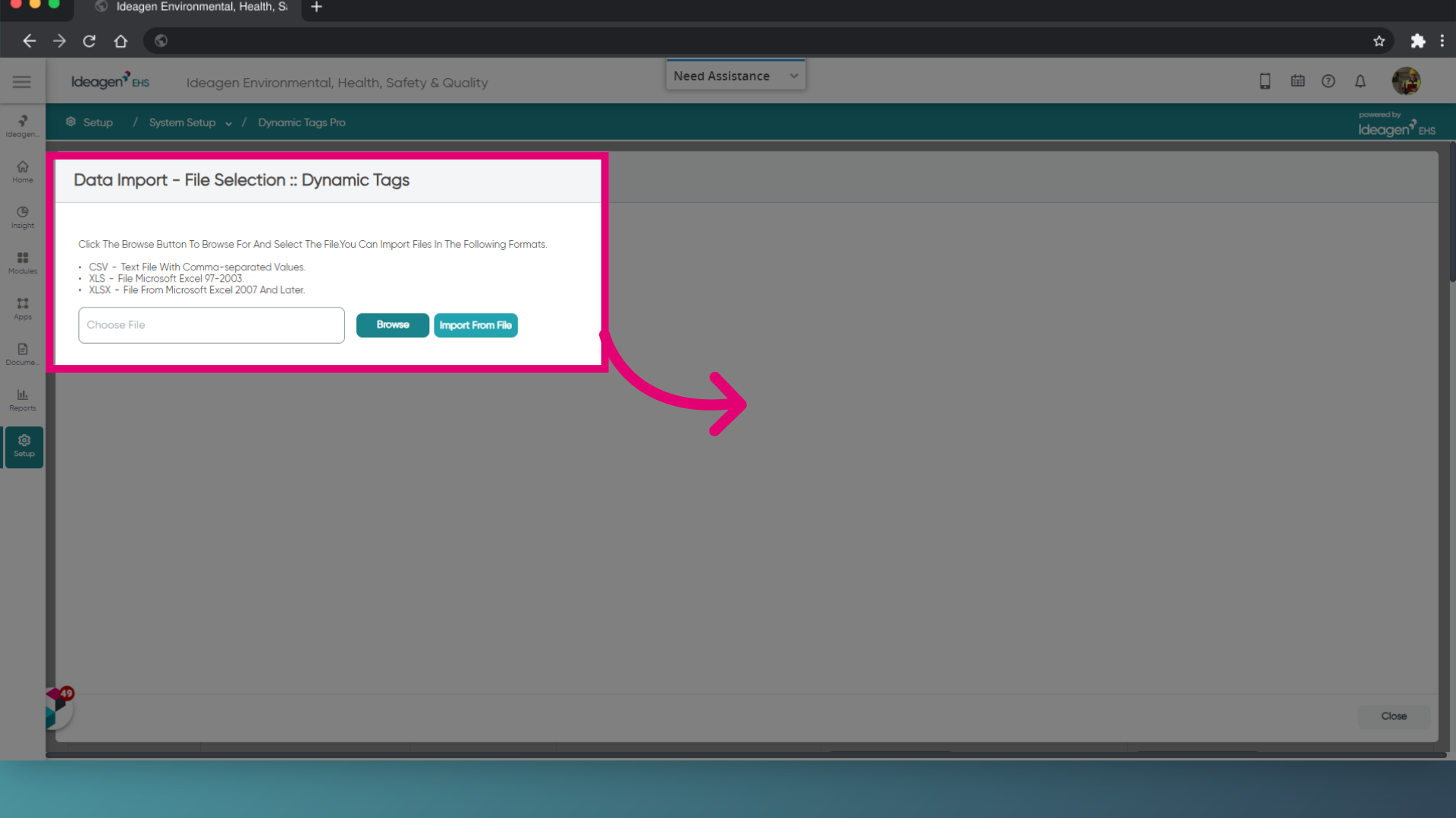 Click 'Import From File'