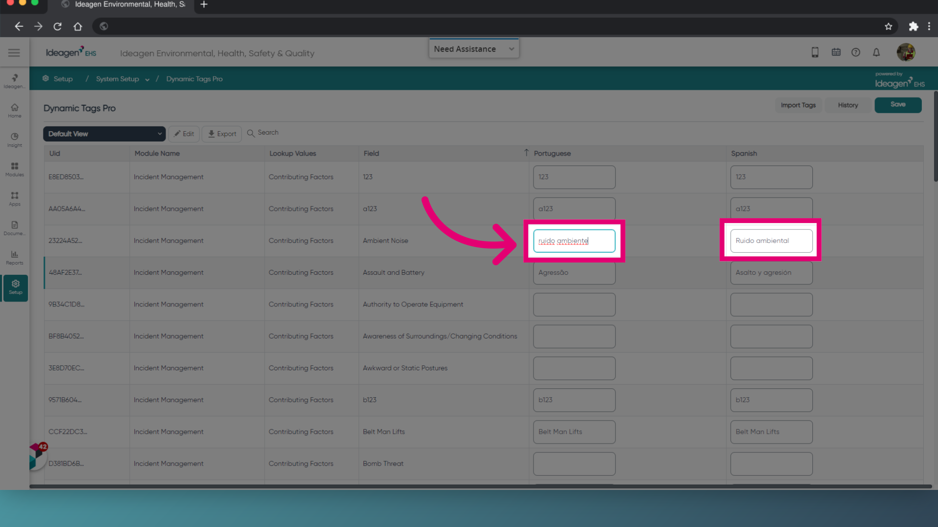 Add new tags or modify existing tags 