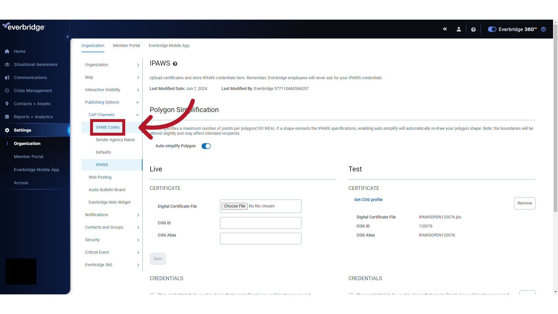 Specific Area Message Encoding (SAME) Codes